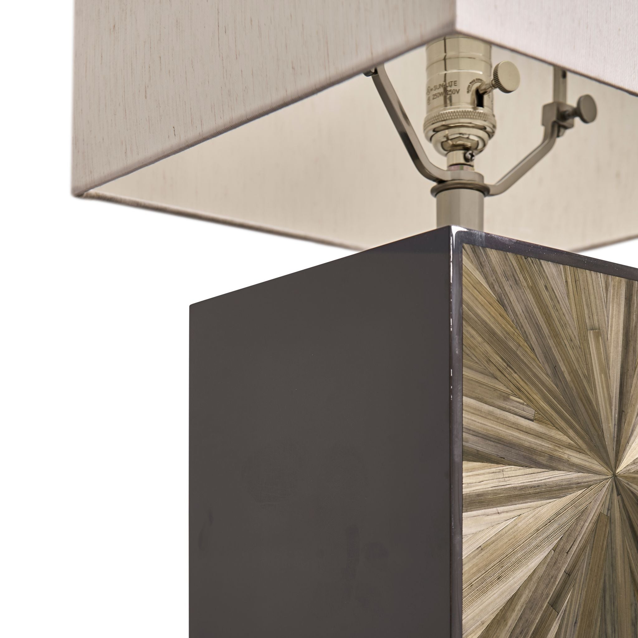 Jonathan Charles JC Modern Cube Table Lamp — Natural Straw