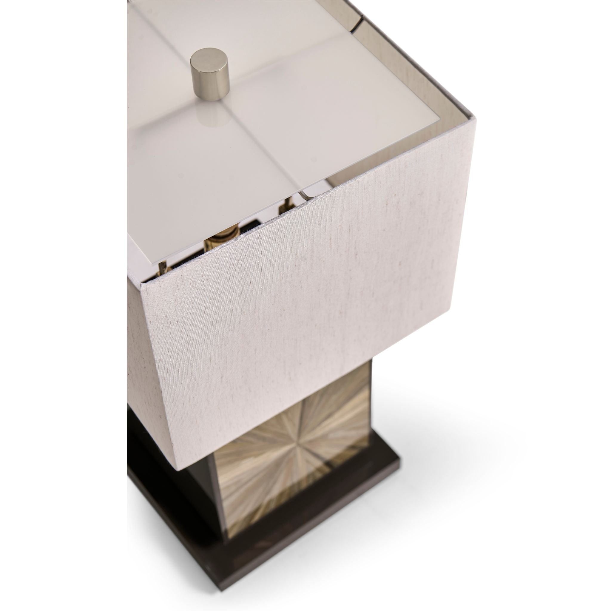 Jonathan Charles JC Modern Cube Table Lamp — Natural Straw