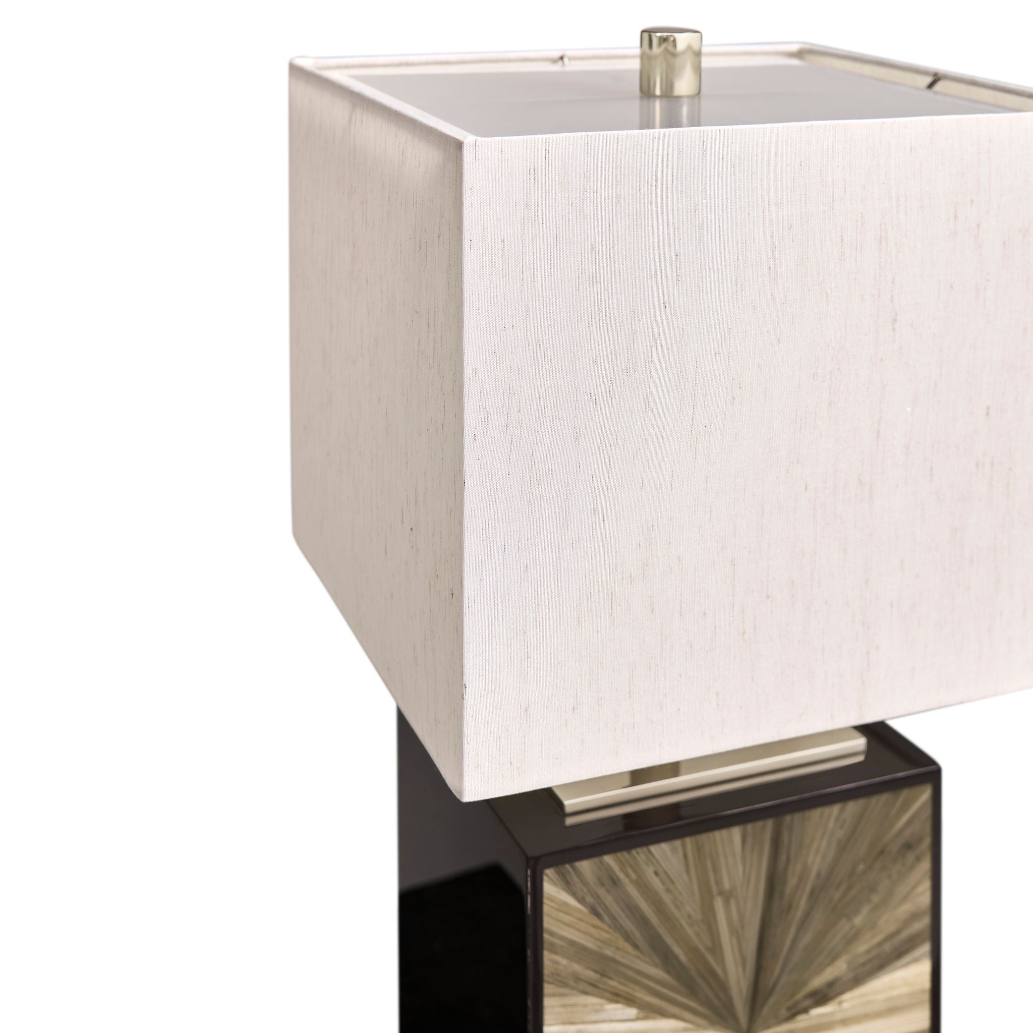 Jonathan Charles JC Modern Cube Table Lamp — Natural Straw