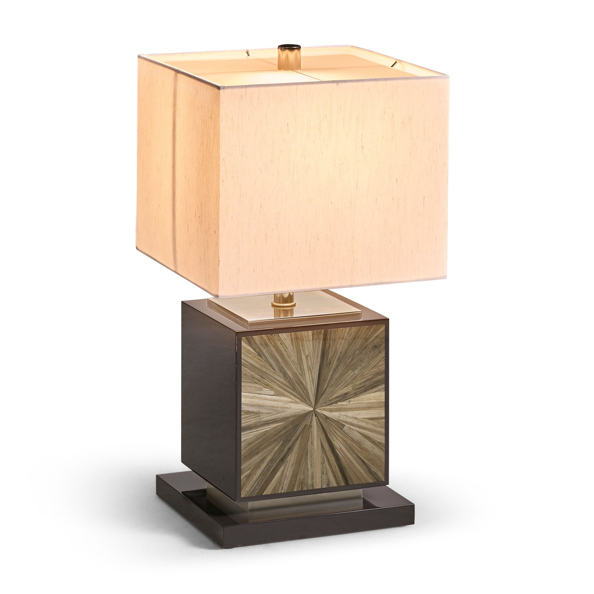Jonathan Charles JC Modern Cube Table Lamp — Natural Straw