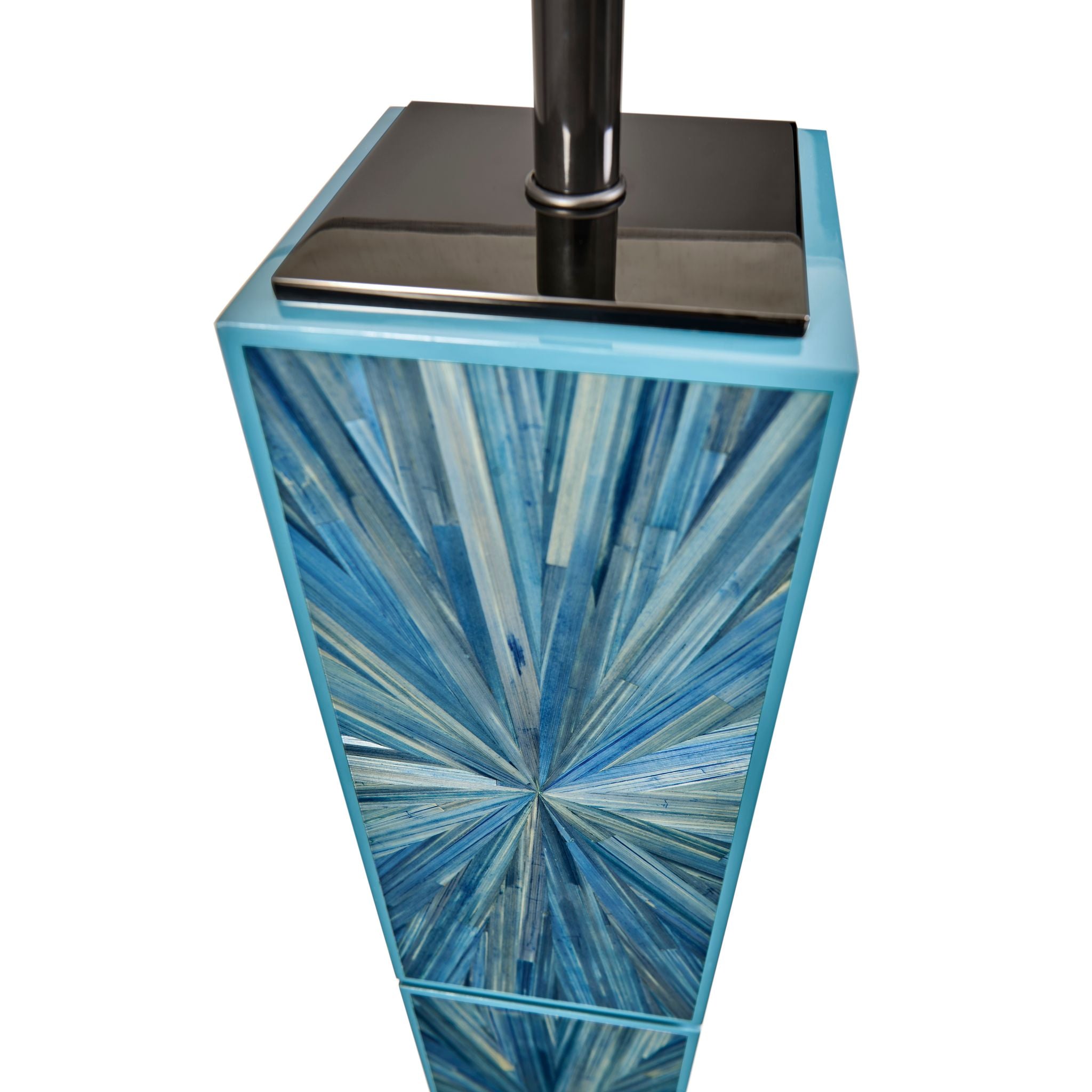 Jonathan Charles JC Modern Floor Lamp — Azure Blue Straw