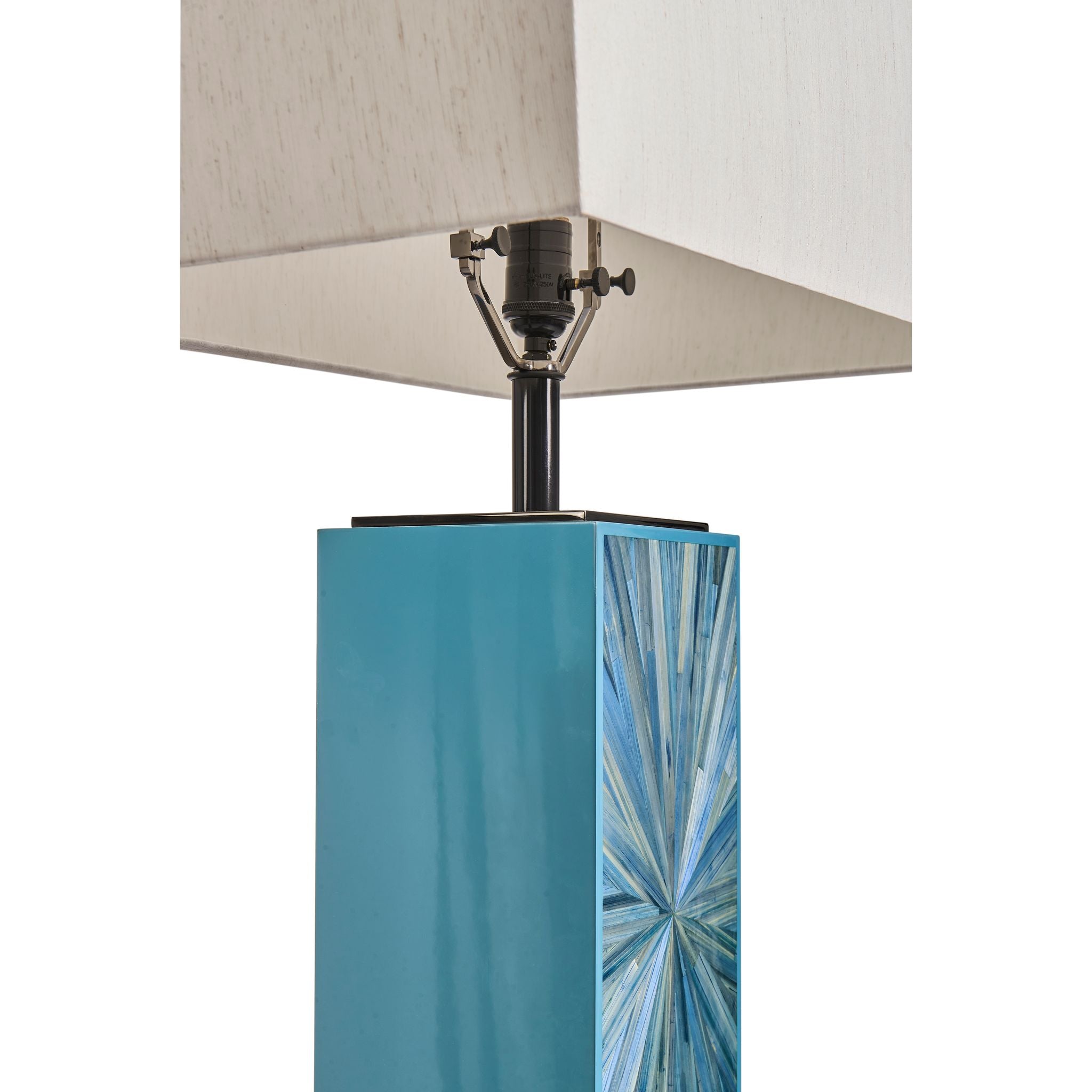 Jonathan Charles JC Modern Floor Lamp — Azure Blue Straw