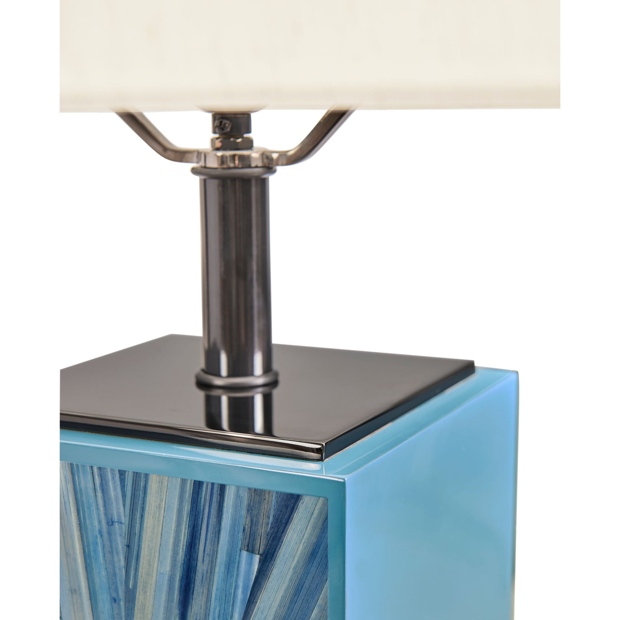 Jonathan Charles JC Modern Floor Lamp — Azure Blue Straw