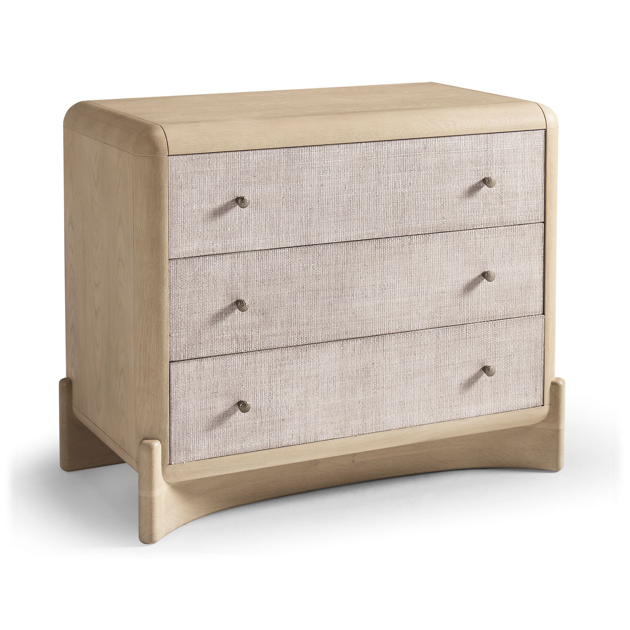 Jonathan Charles Keel Raffia Three Drawer Nightstand