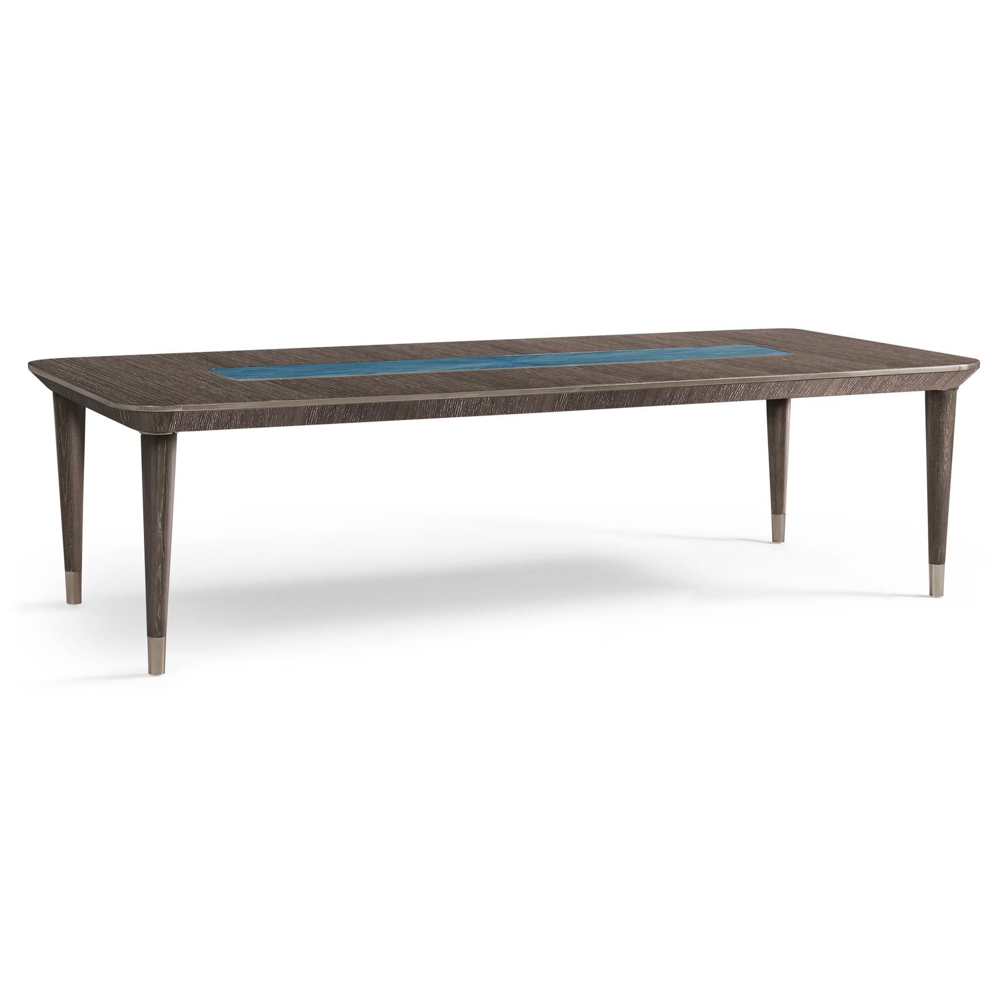 Jonathan Charles JC Modern Rectangular Dining Table — Azure Blue Straw