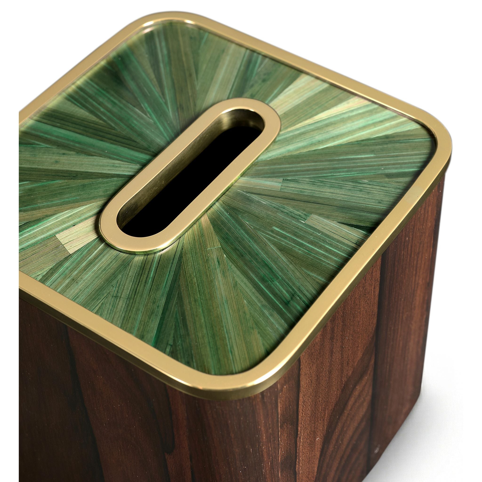 Jonathan Charles JC Modern Square Tissue Box — Jade Green Straw
