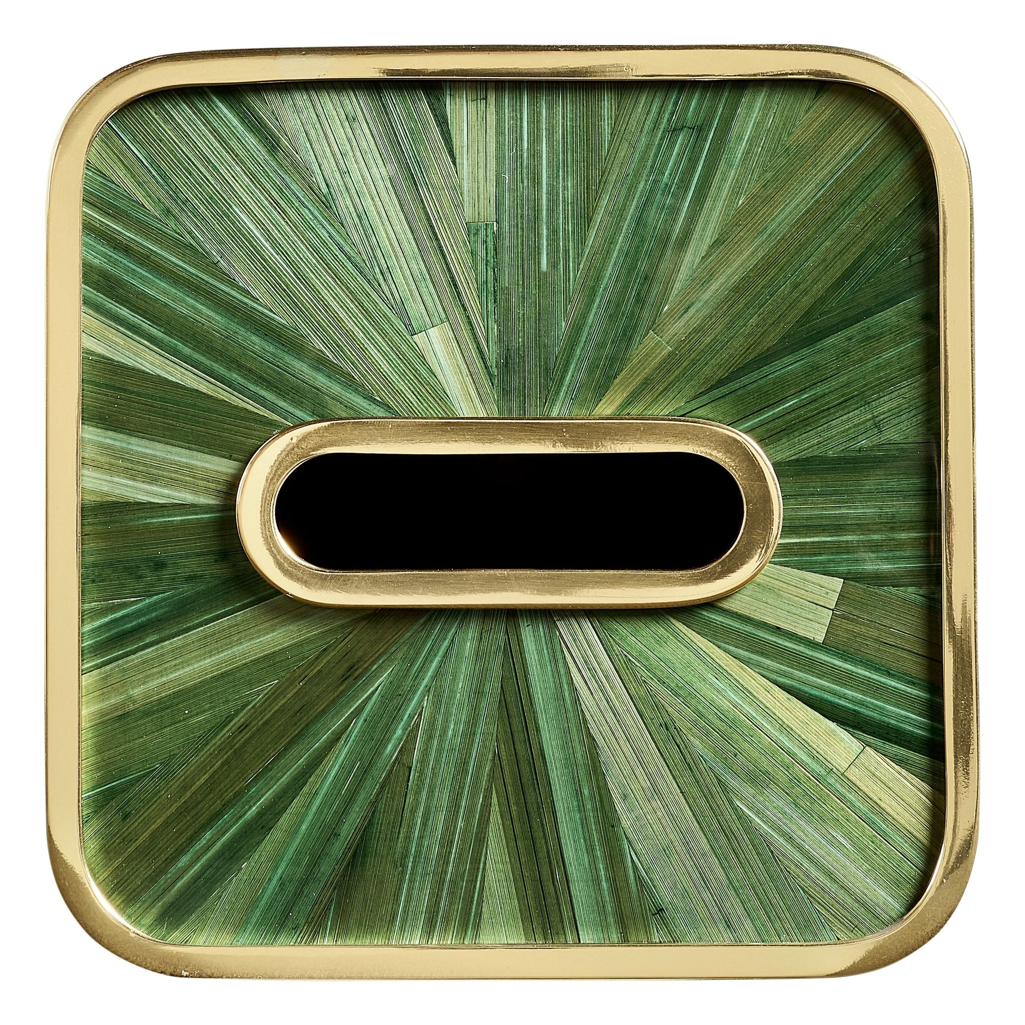 Jonathan Charles JC Modern Square Tissue Box — Jade Green Straw