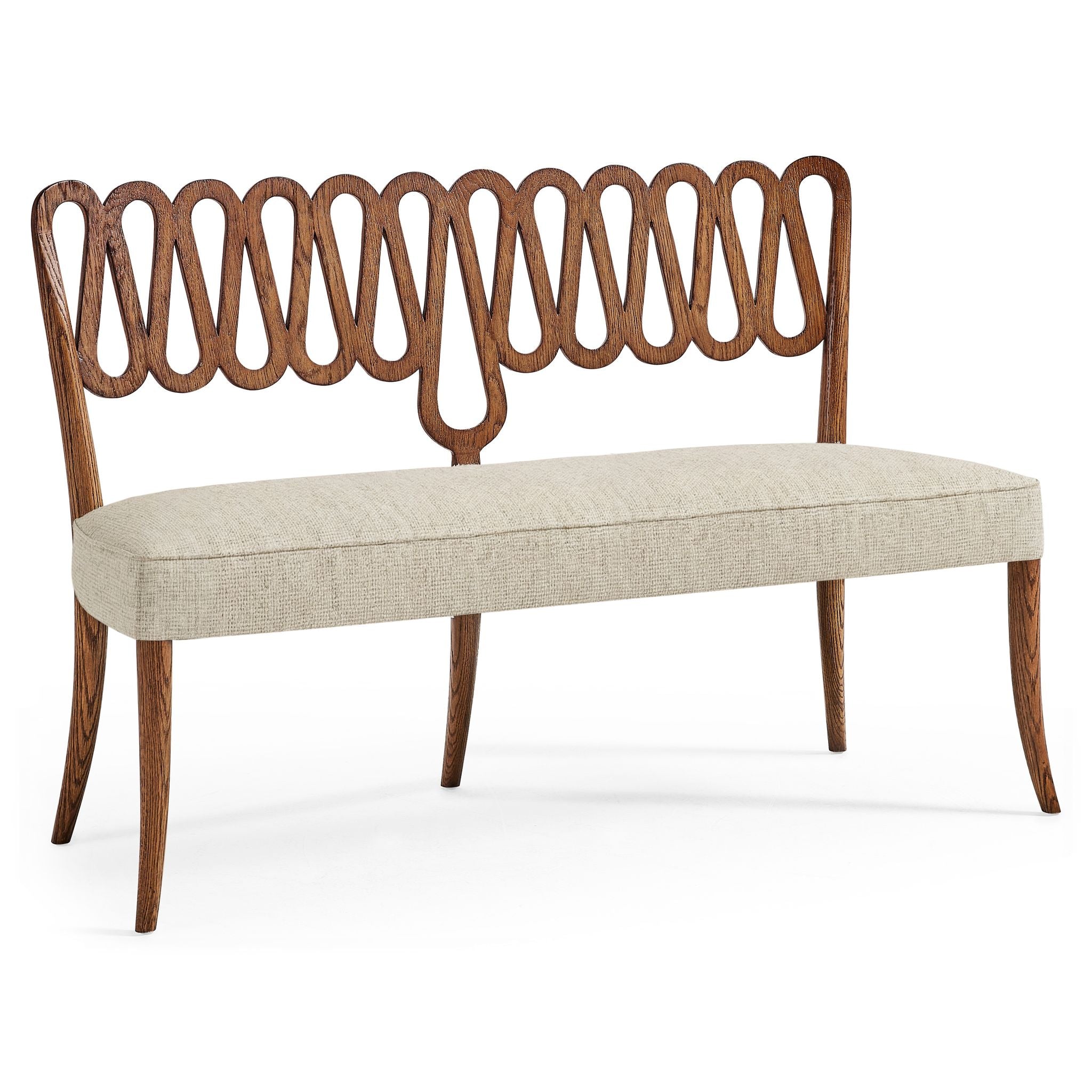 Jonathan Charles Ampney Oak Dining Bench — Greyed Oak