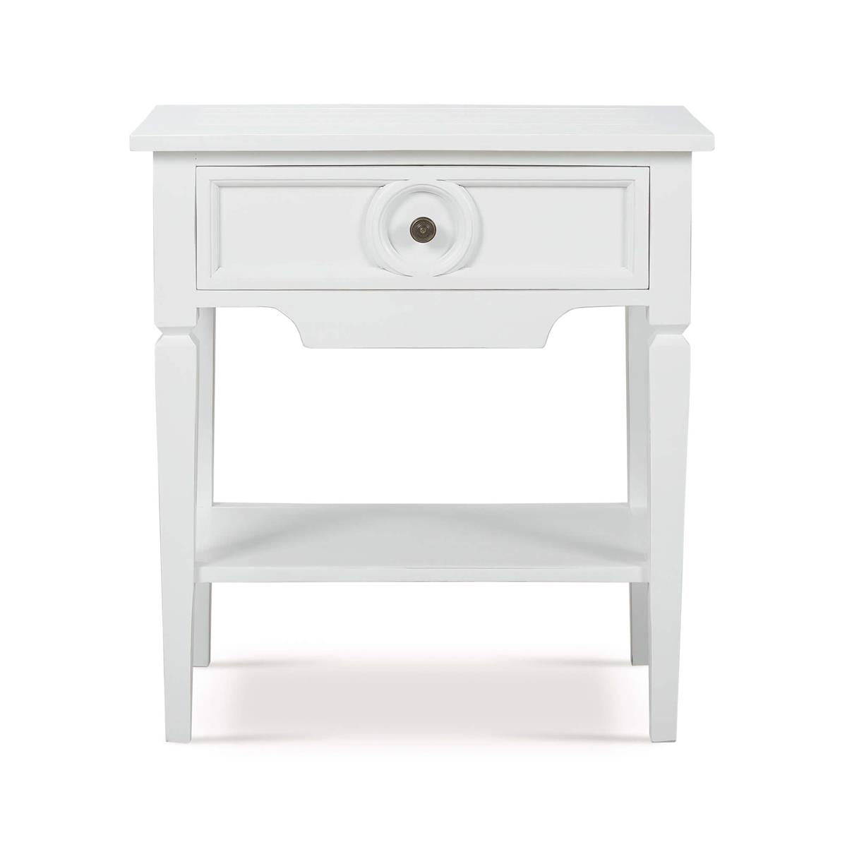 Bramble Orleans Side Table — Architectural White / Light Distressed