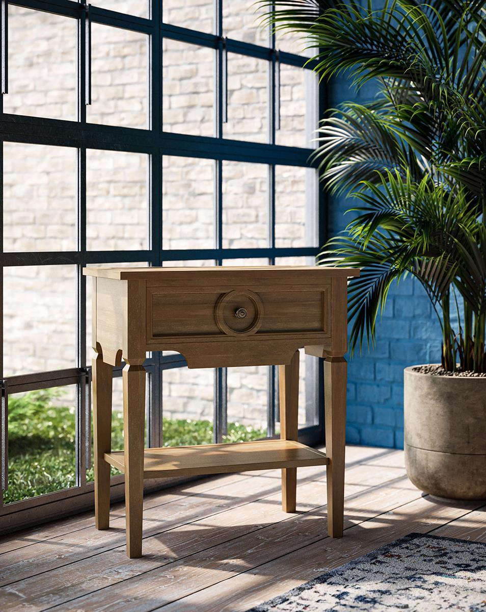 Bramble Orleans Side Table — Straw Wash