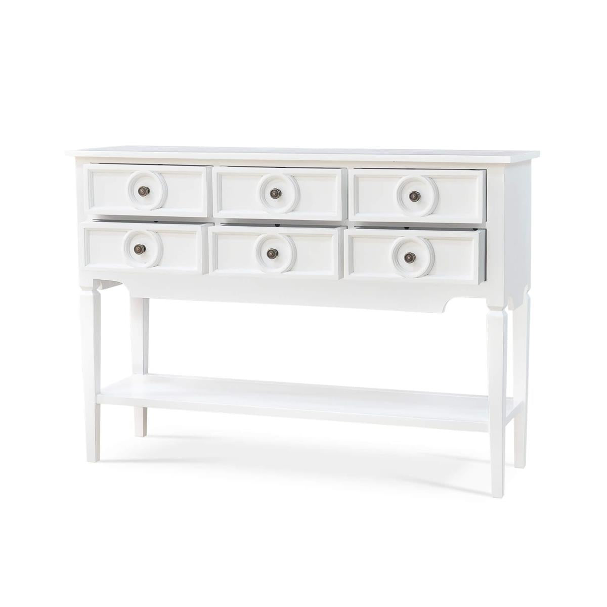 Bramble Orleans Console Table — Architectural White / Light Distressed