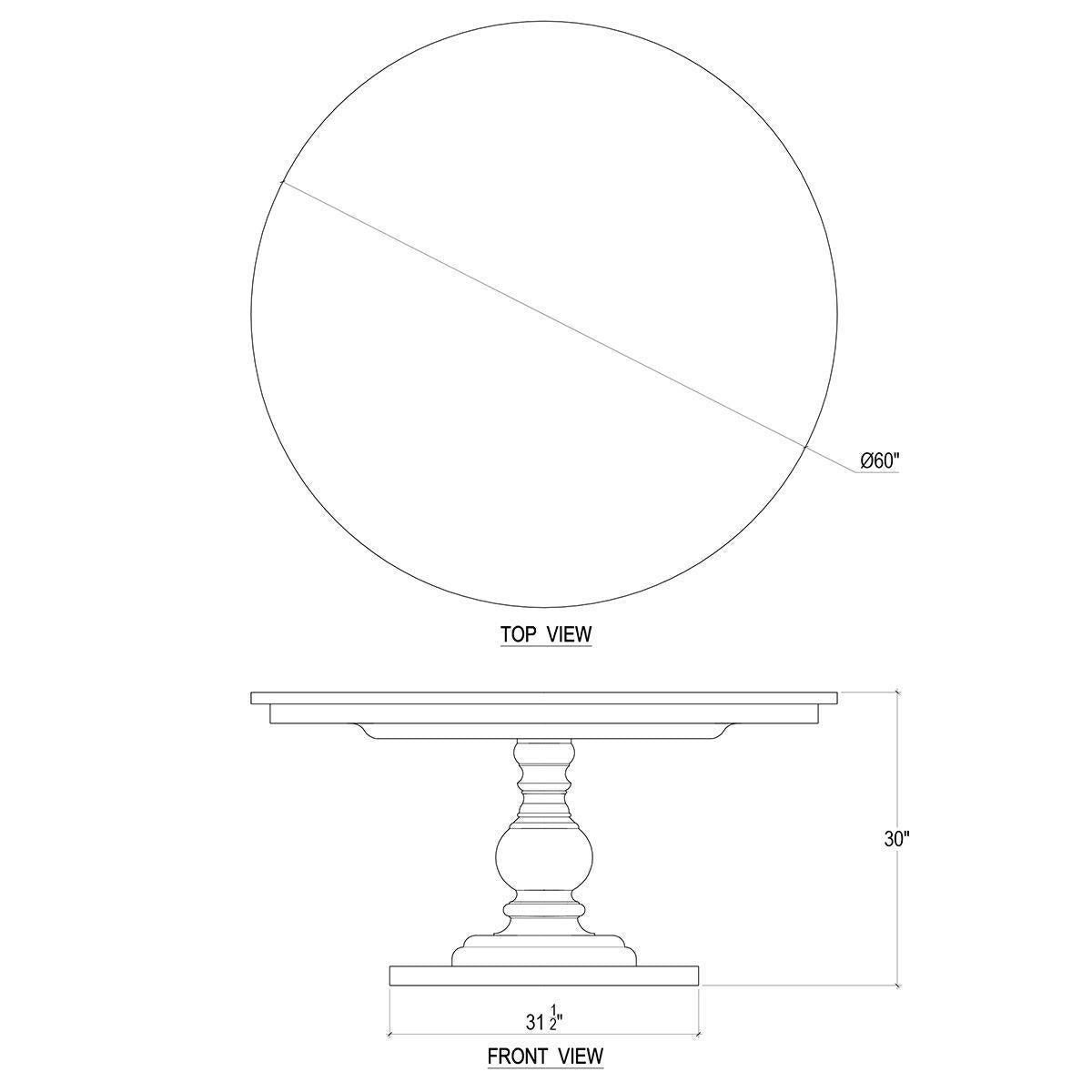 Bramble Goucho Round Dining Table 60'' — Fruit Wood