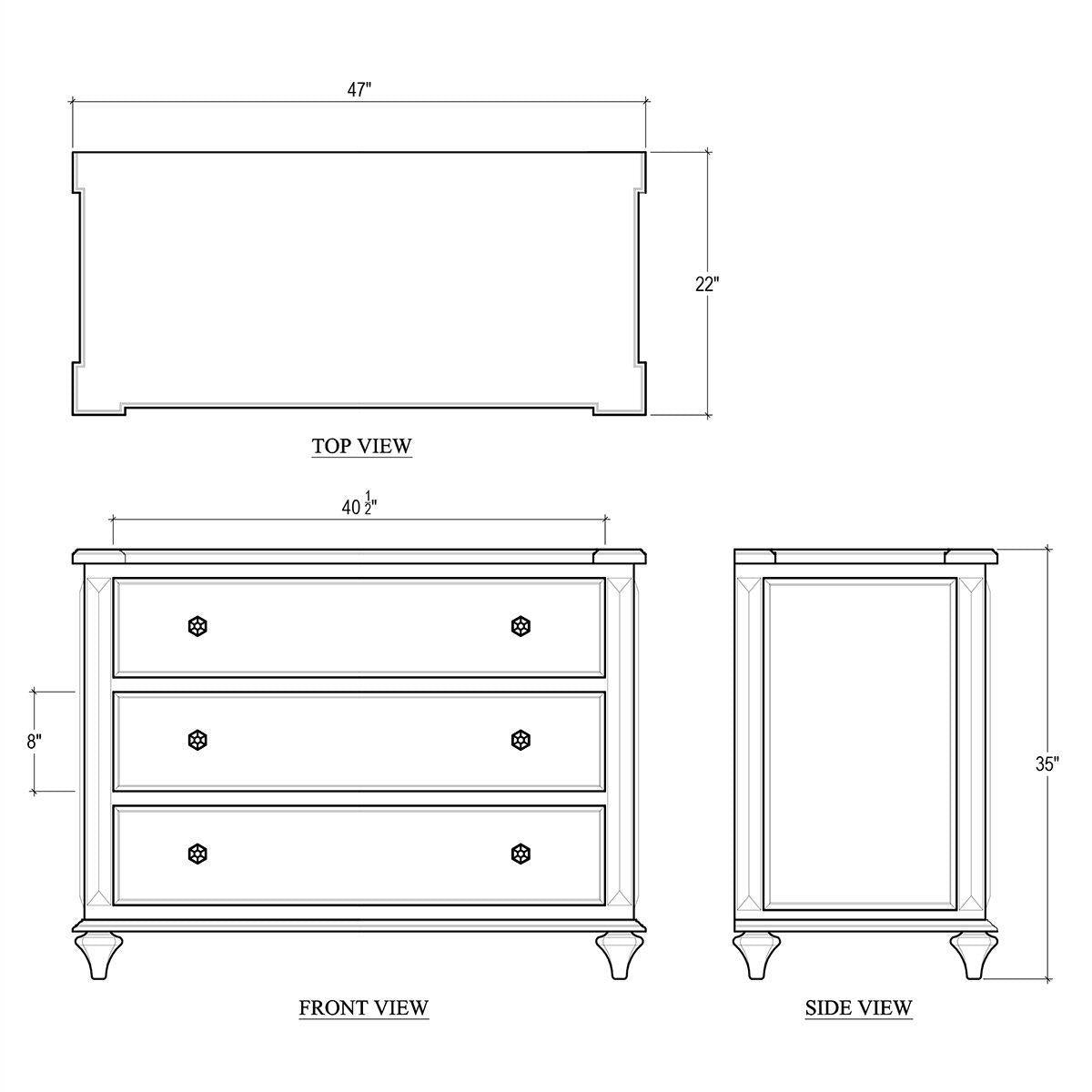 Bramble Soho 3 Drawer Dresser — Straw Wash