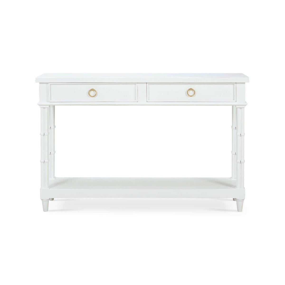 Bramble Farringdon Small Console — Architectural White / Light Distressed