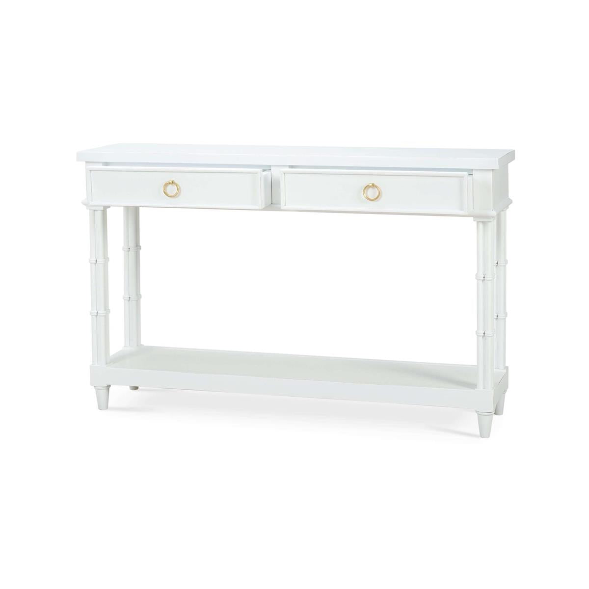 Bramble Farringdon Small Console — Architectural White / Light Distressed
