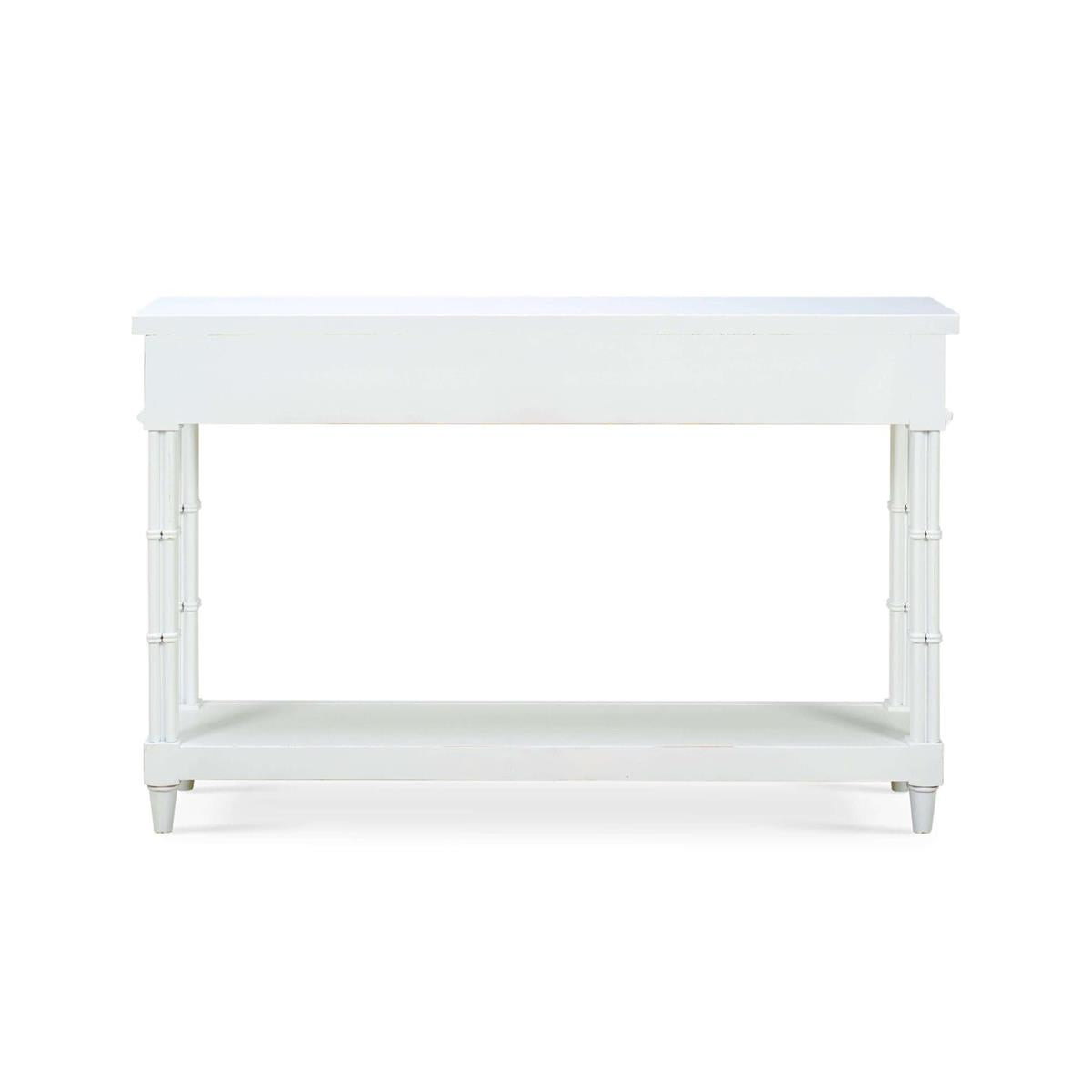 Bramble Farringdon Small Console — Architectural White / Light Distressed
