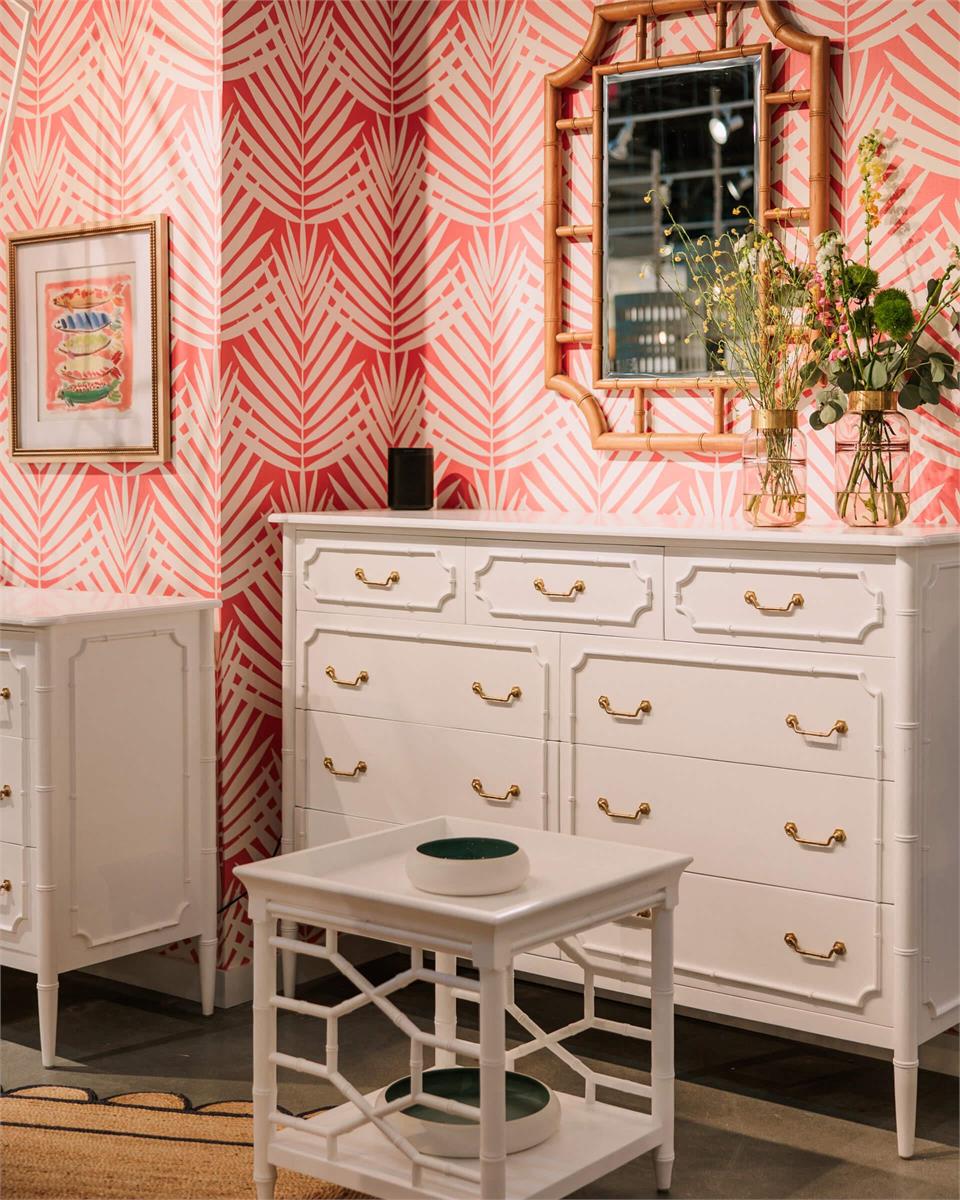 Bramble Chelsea Large 9 Drawer Dresser — Architectural White / Light Distressed