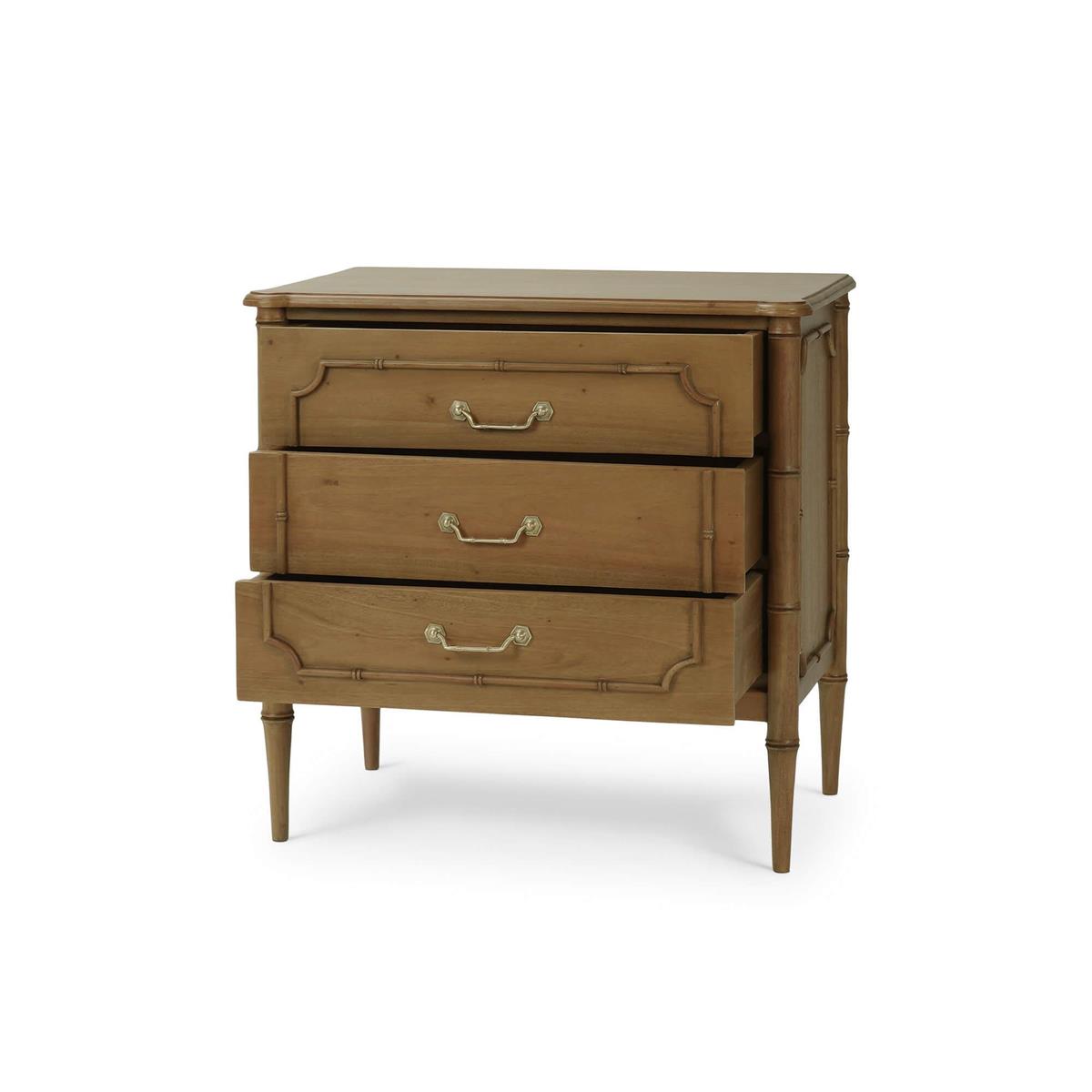 Bramble Chelsea 3 Drawer Bedside Table — Antique French Oak