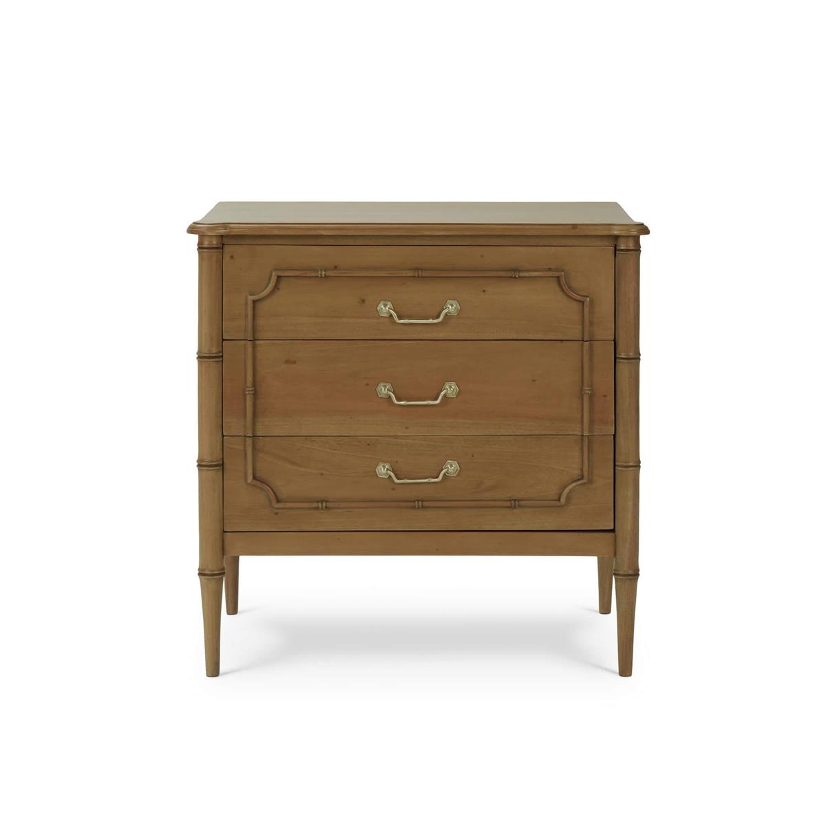 Bramble Chelsea 3 Drawer Bedside Table — Antique French Oak