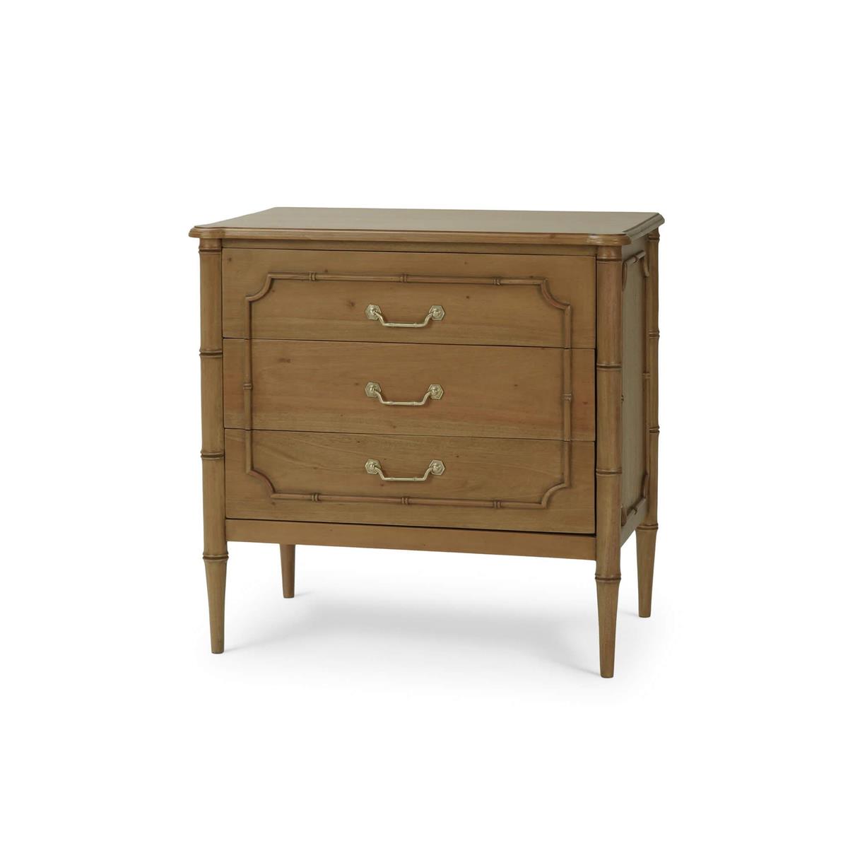 Bramble Chelsea 3 Drawer Bedside Table — Antique French Oak