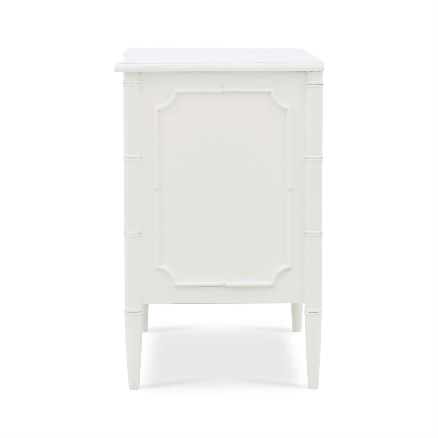 Bramble Chelsea 3 Drawer Bedside Table — Architectural White / Light Distressed