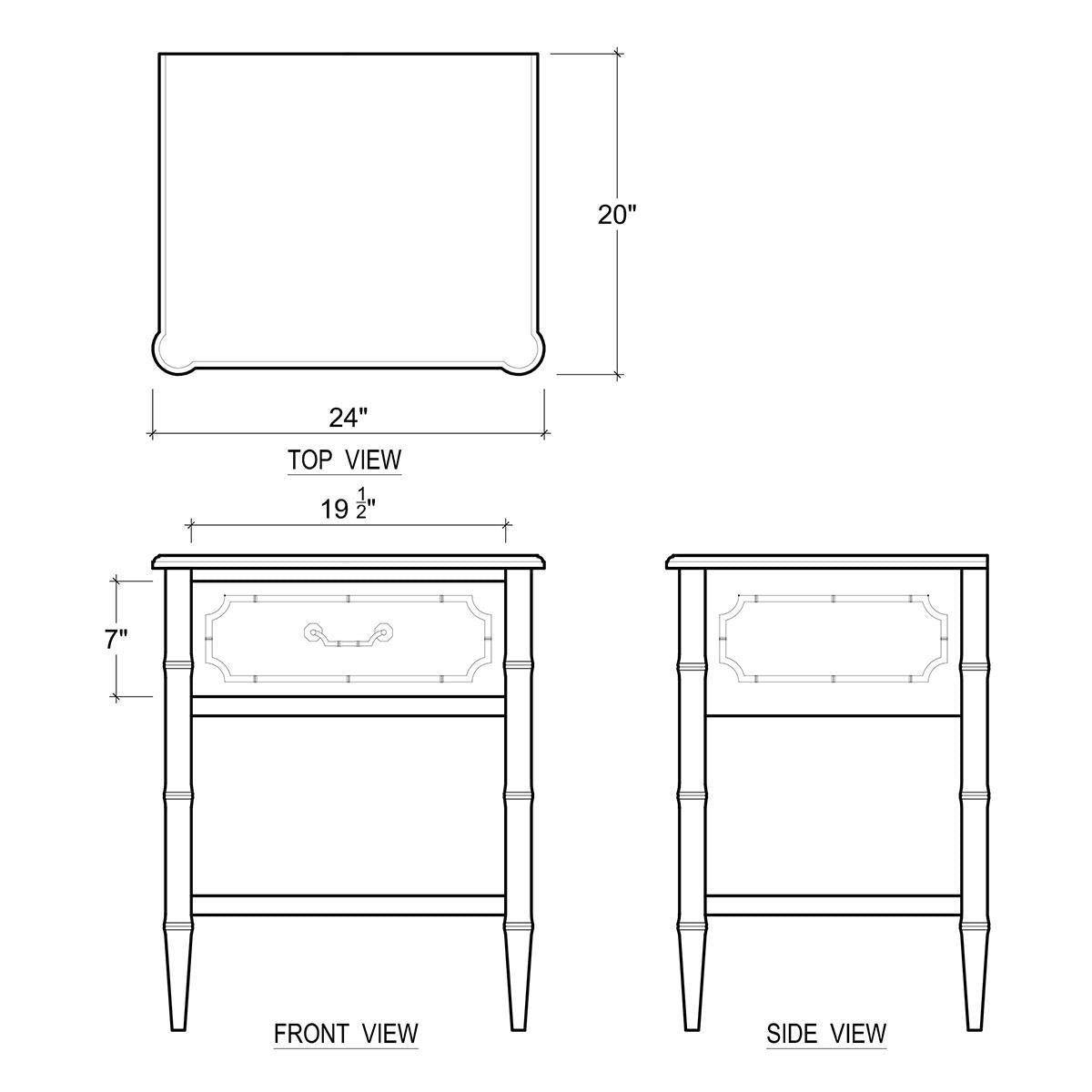 Bramble Chelsea End Table — Architectural White / Light Distressed