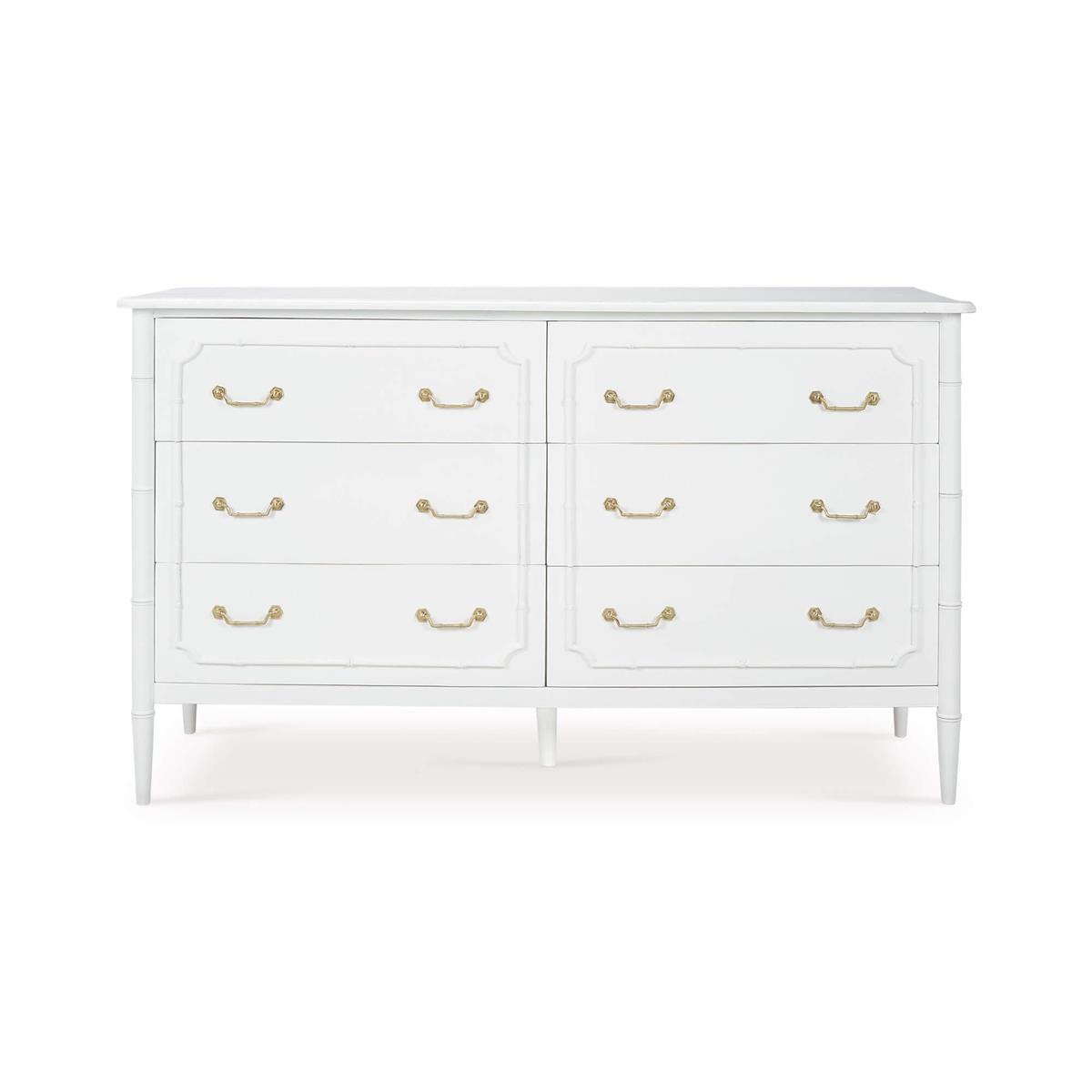 Bramble Chelsea Largish 6 Drawer Dresser — Architectural White / Light Distressed