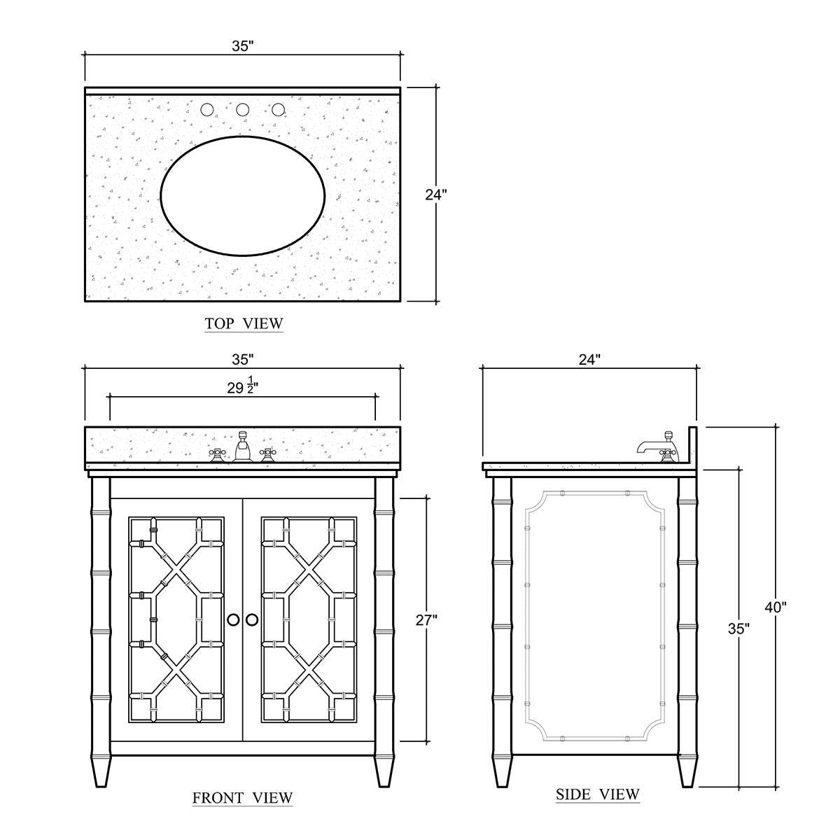 Bramble Grosvenor Single Vanity — True White *
