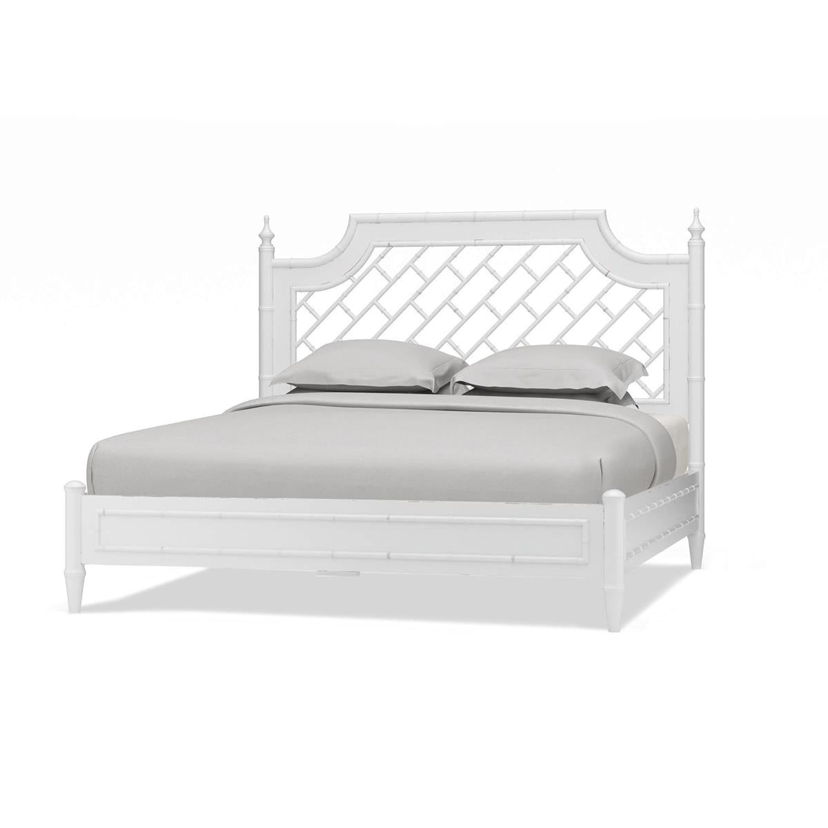Bramble Chelsea Bed King — Architectural White / Light Distressed
