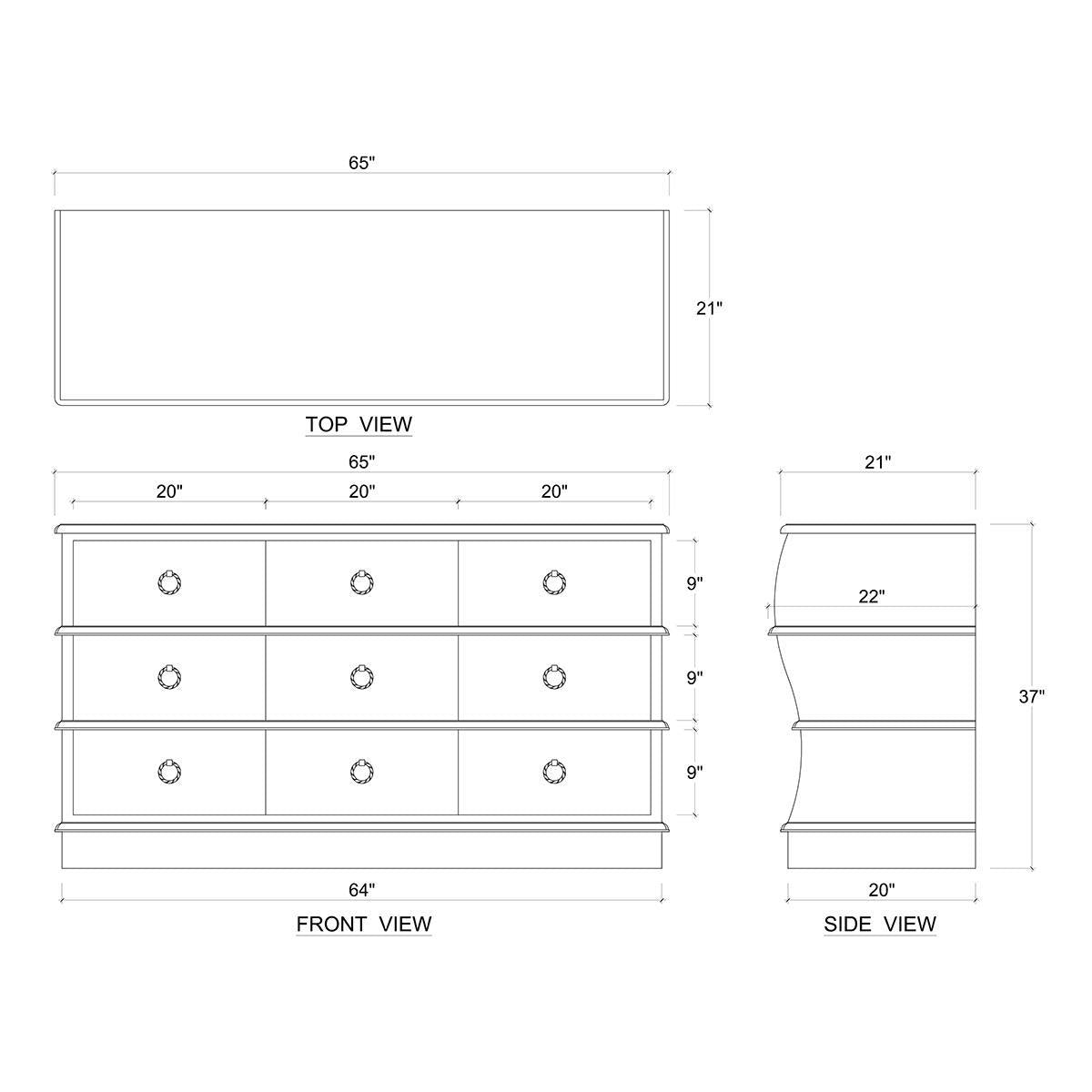Bramble Serpentine Large Dresser — Sandbar
