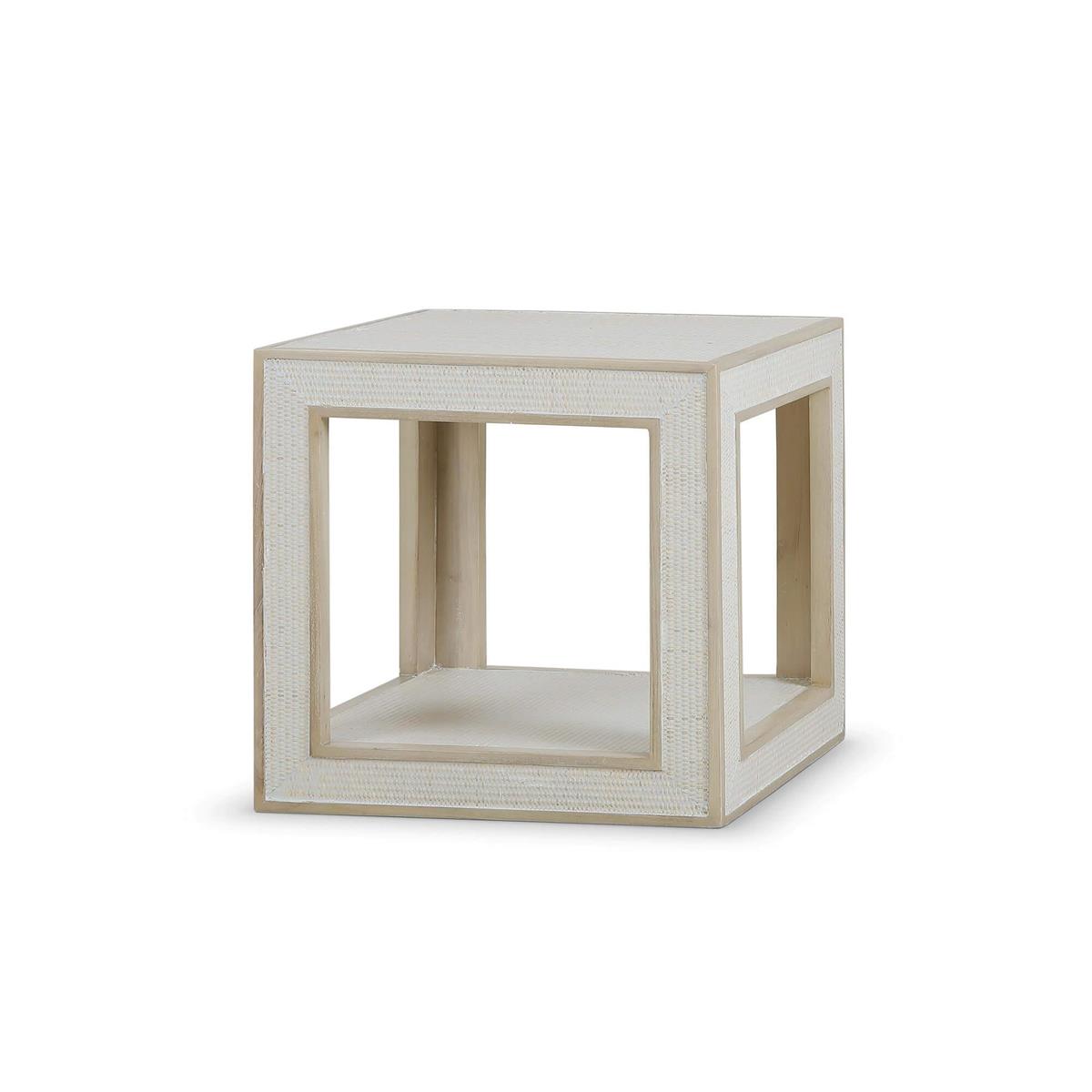 Bramble Finsbury End Table — Sandbar / Rattan White