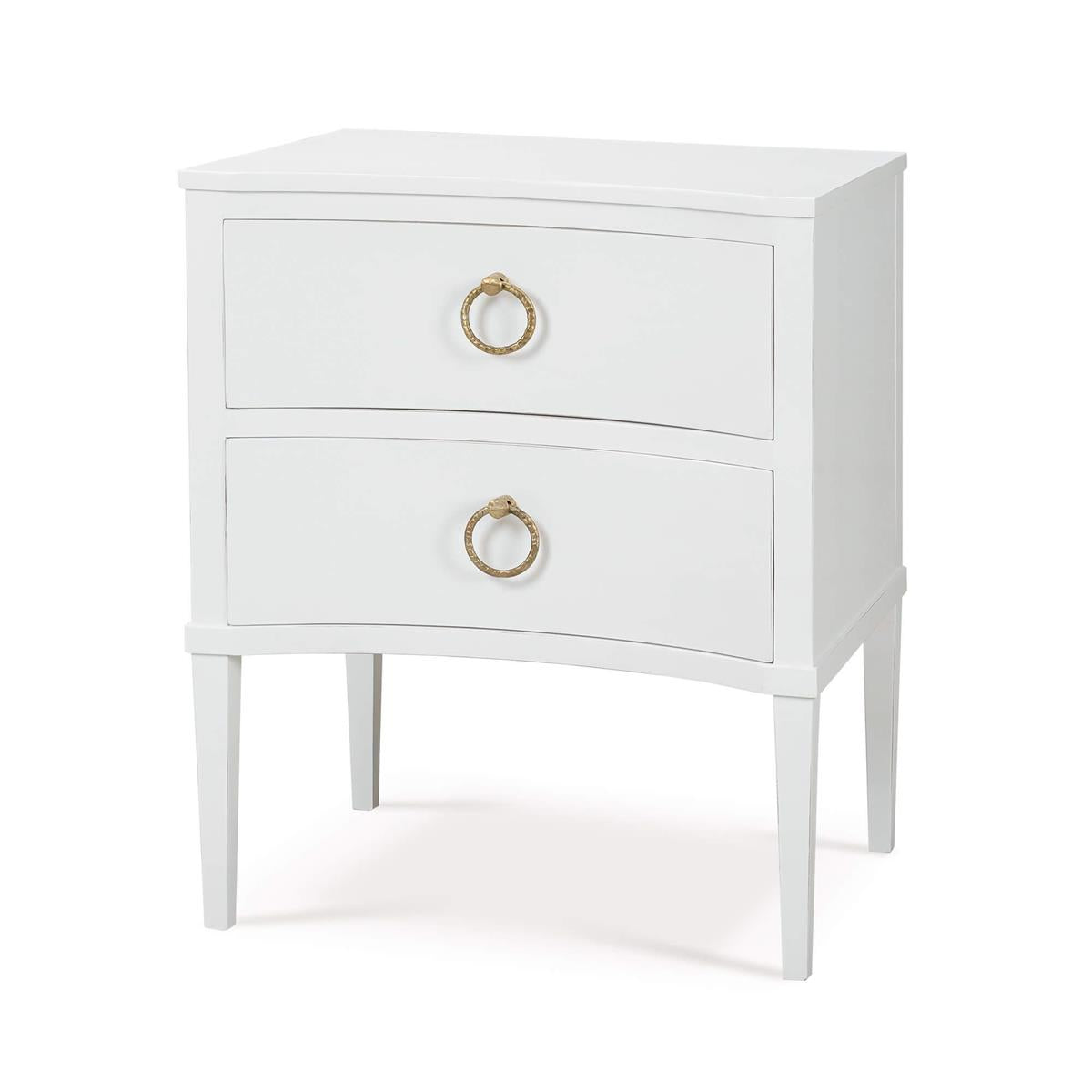 Bramble Bow Nightstand — Architectural White / Light Distressed