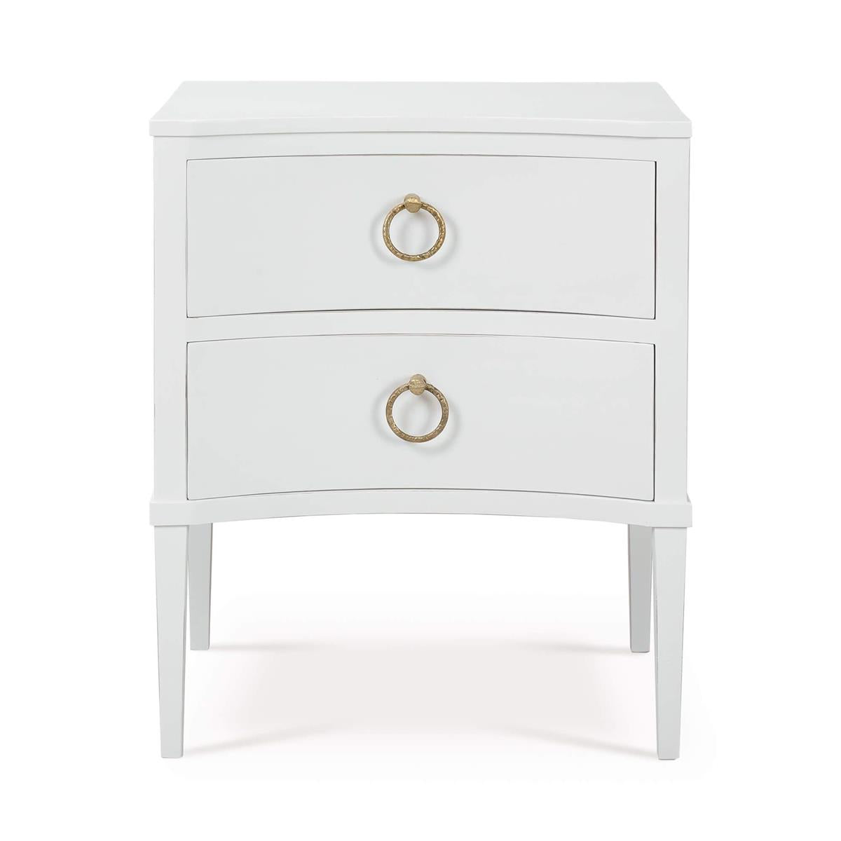 Bramble Bow Nightstand — Architectural White / Light Distressed