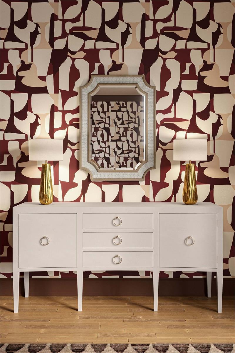 Bramble Finsbury Mirror — Sandbar / Rattan White