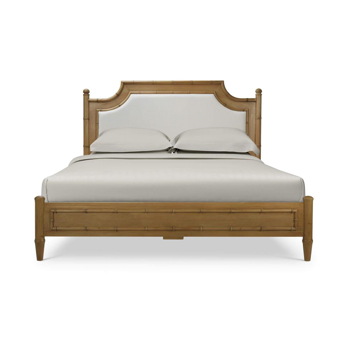 Bramble Chelsea Upholstered Bed King — Antique French Oak / Dinara Natural
