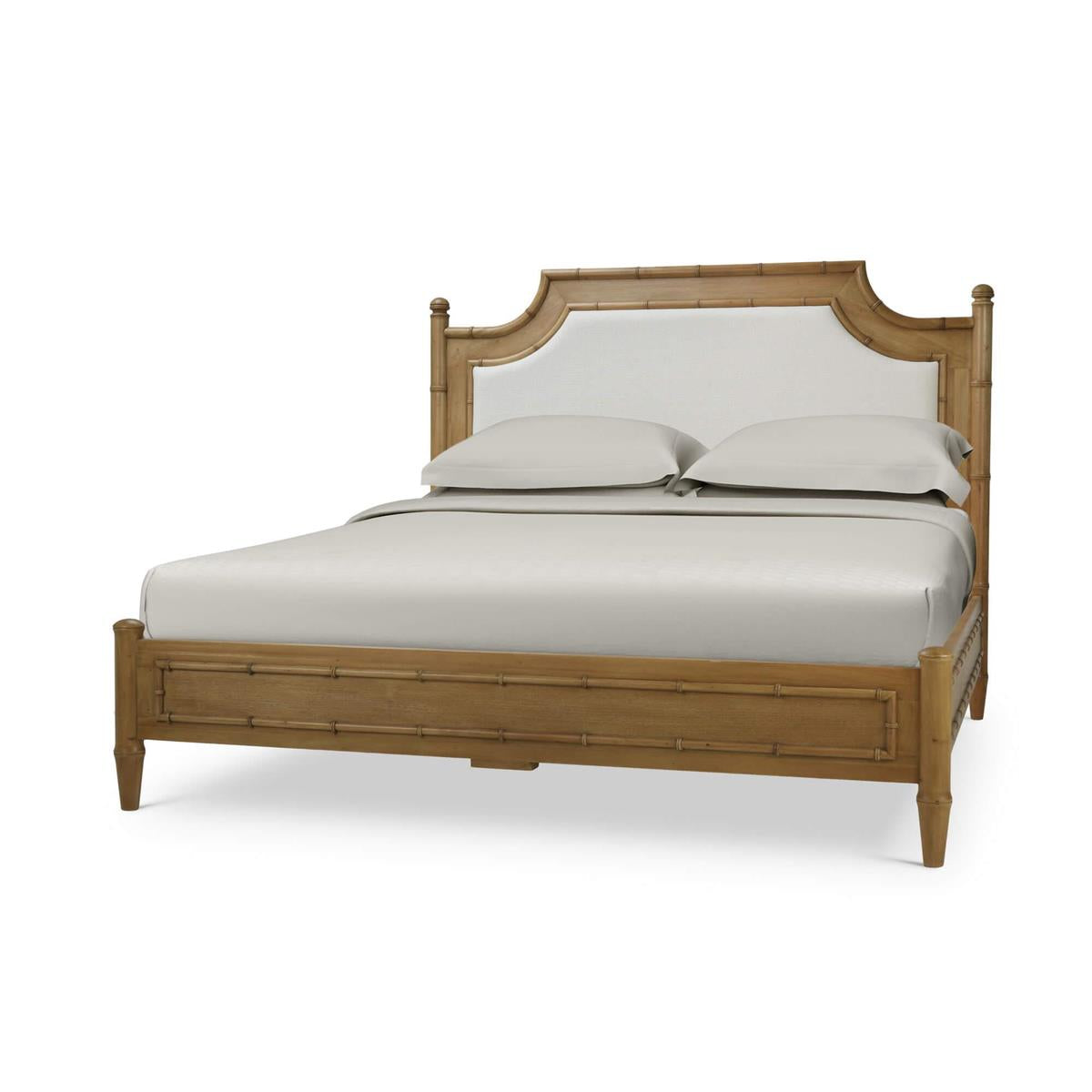 Bramble Chelsea Upholstered Bed King — Antique French Oak / Dinara Natural