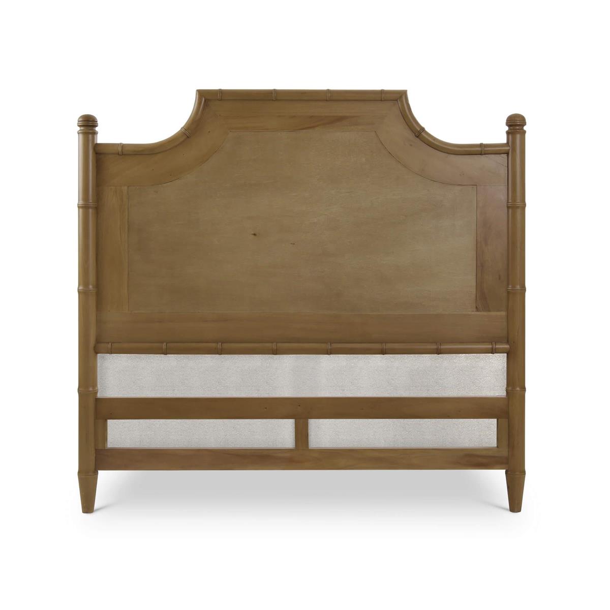 Bramble Chelsea Upholstered Bed Queen — Antique French Oak / Dinara Natural
