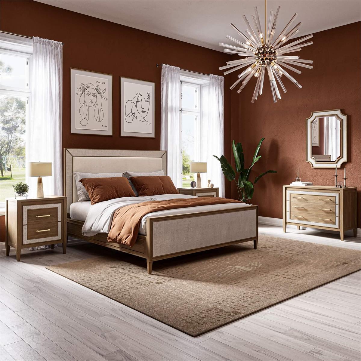 Bramble Belgravia Upholstered King Bed — Sandbar / Dinara Natural