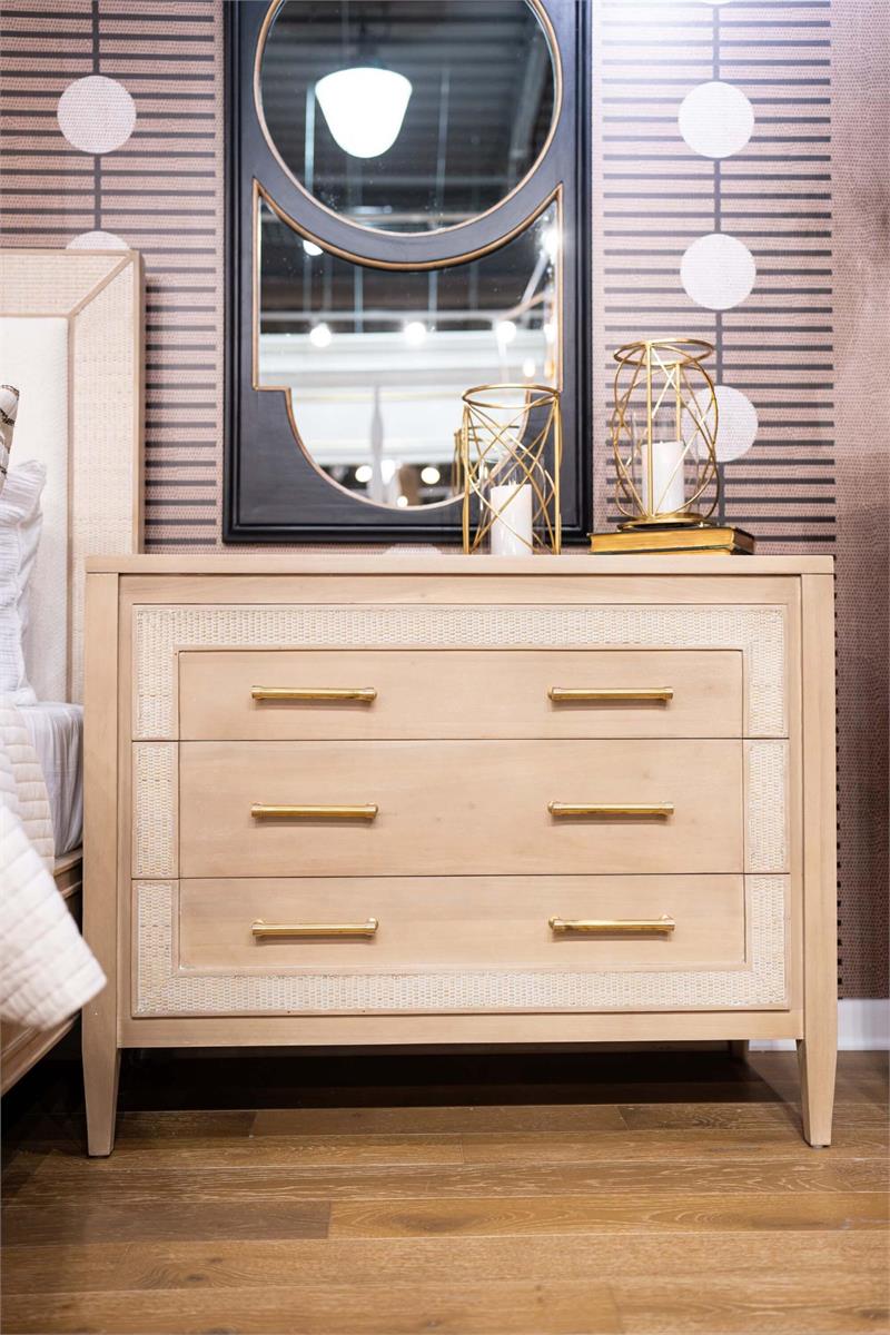 Bramble Belgravia 3 Drawer Dresser — Sandbar / Rattan White