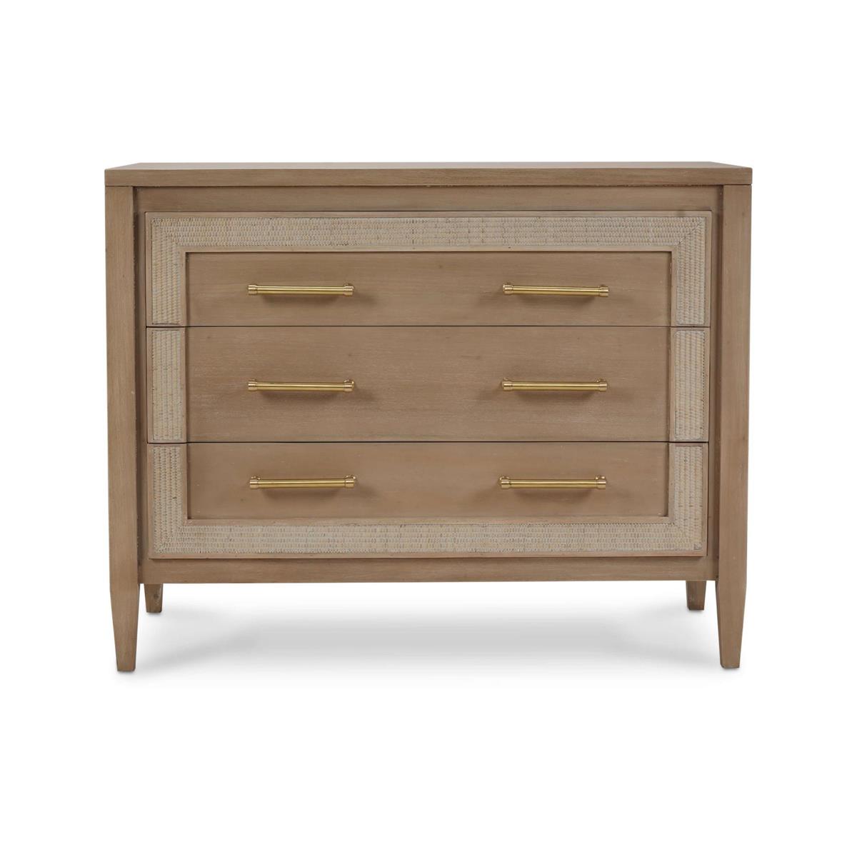 Bramble Belgravia 3 Drawer Dresser — Sandbar / Rattan White