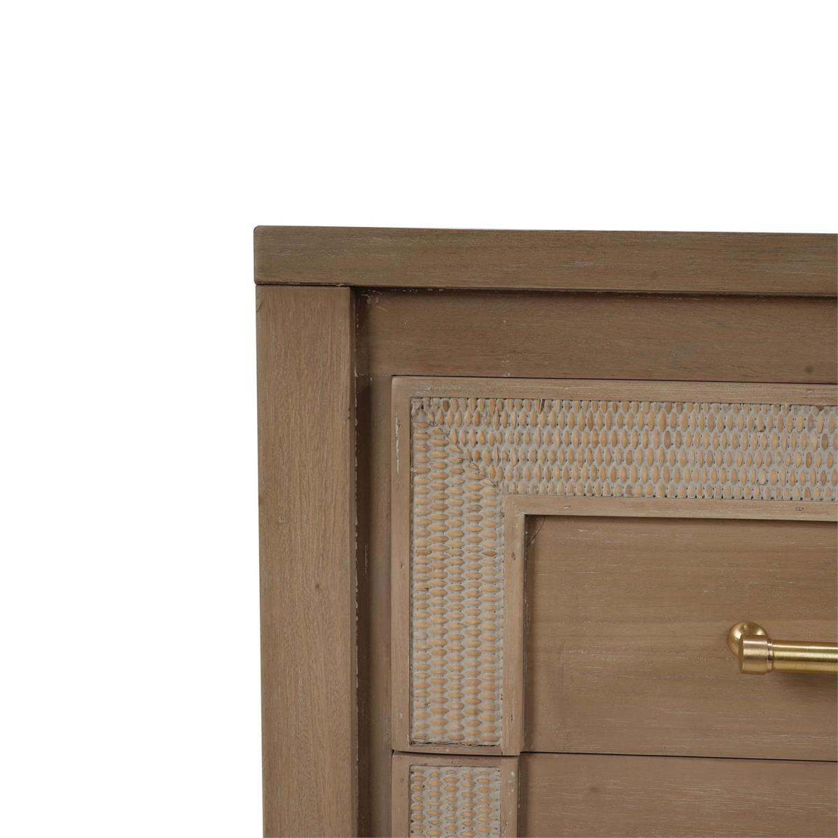 Bramble Belgravia 3 Drawer Dresser — Sandbar / Rattan White