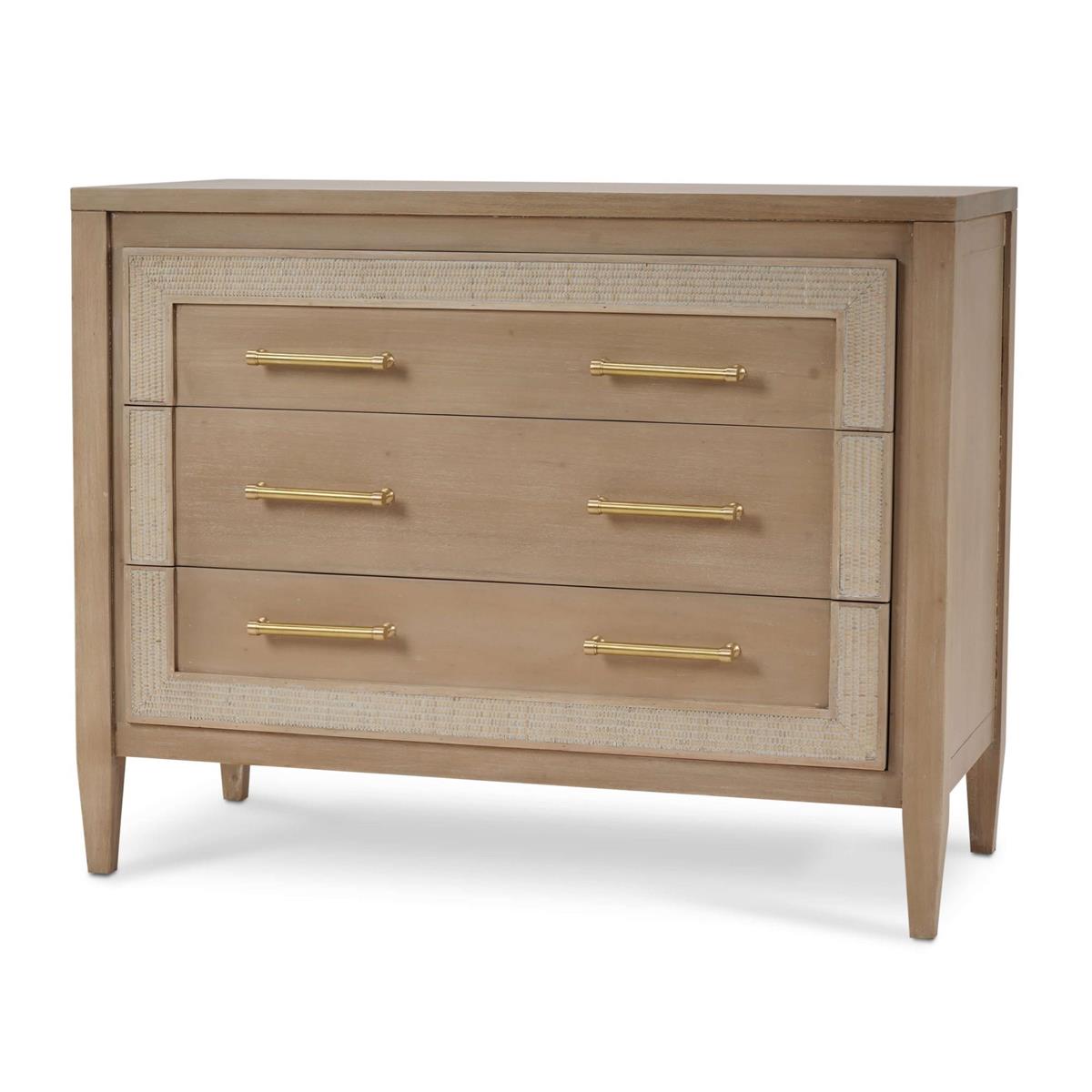Bramble Belgravia 3 Drawer Dresser — Sandbar / Rattan White