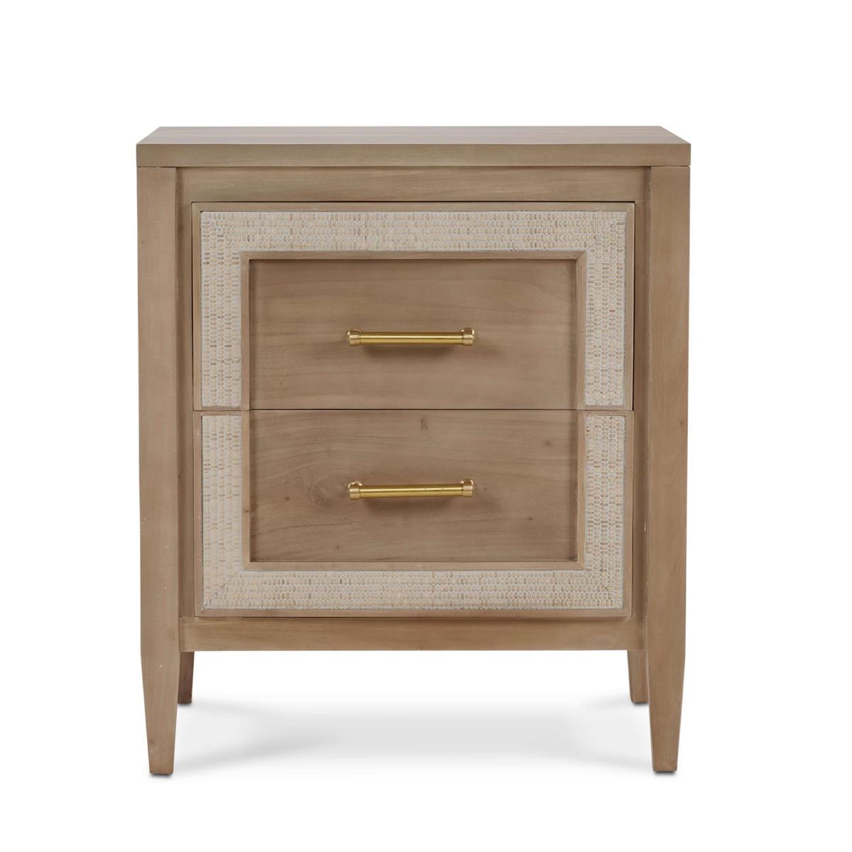 Bramble Belgravia Bedside Table — Sandbar / Rattan White
