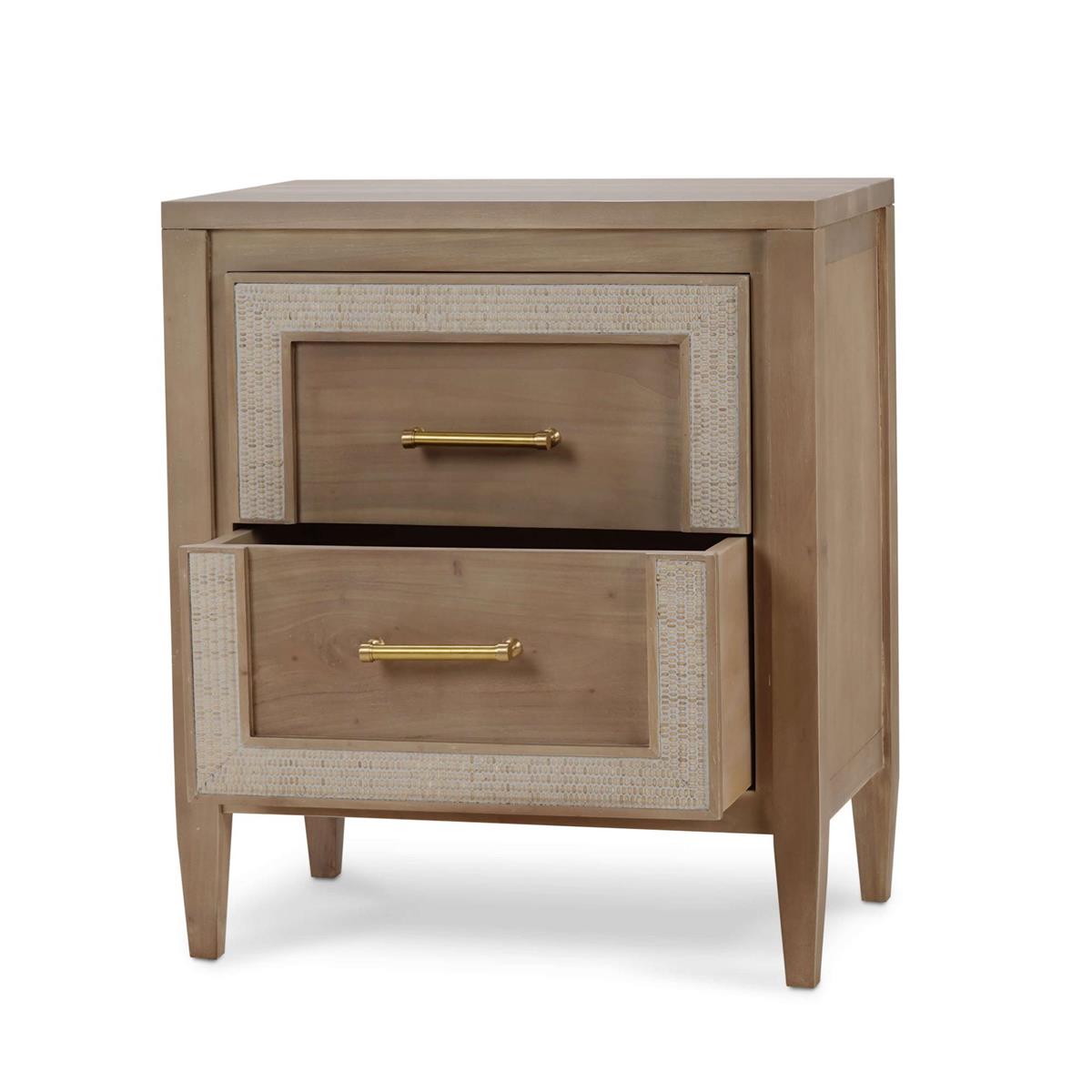 Bramble Belgravia Bedside Table — Sandbar / Rattan White