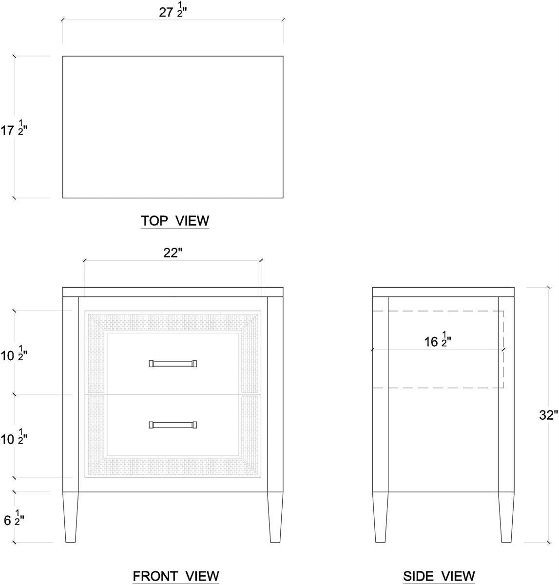 Bramble Belgravia Bedside Table — Sandbar / Rattan White