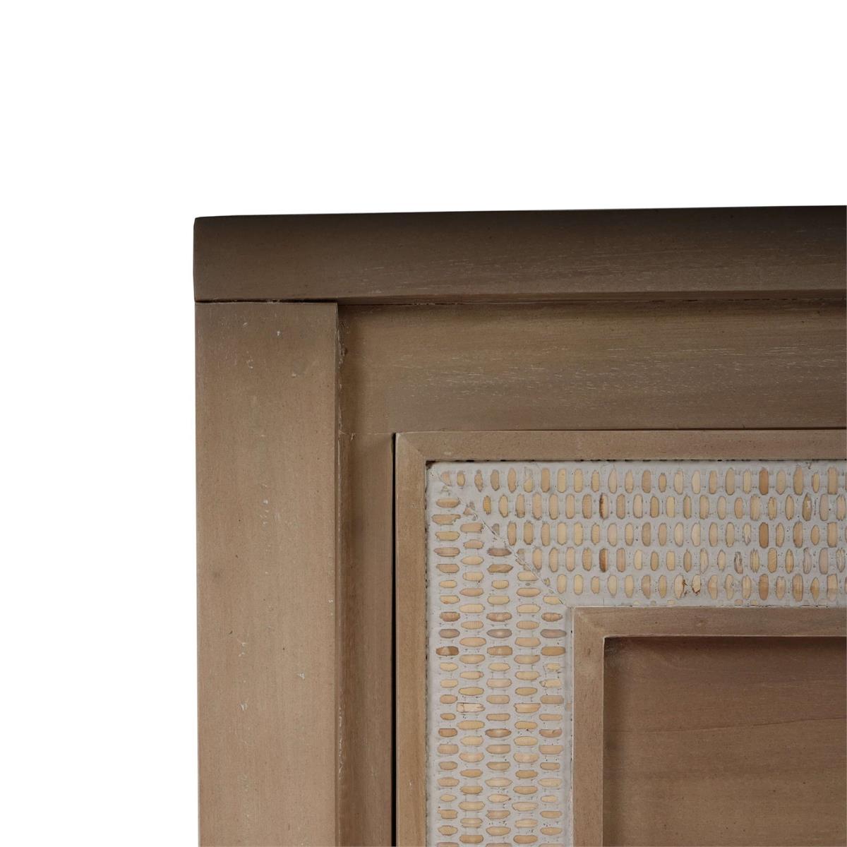 Bramble Belgravia Bedside Table — Sandbar / Rattan White