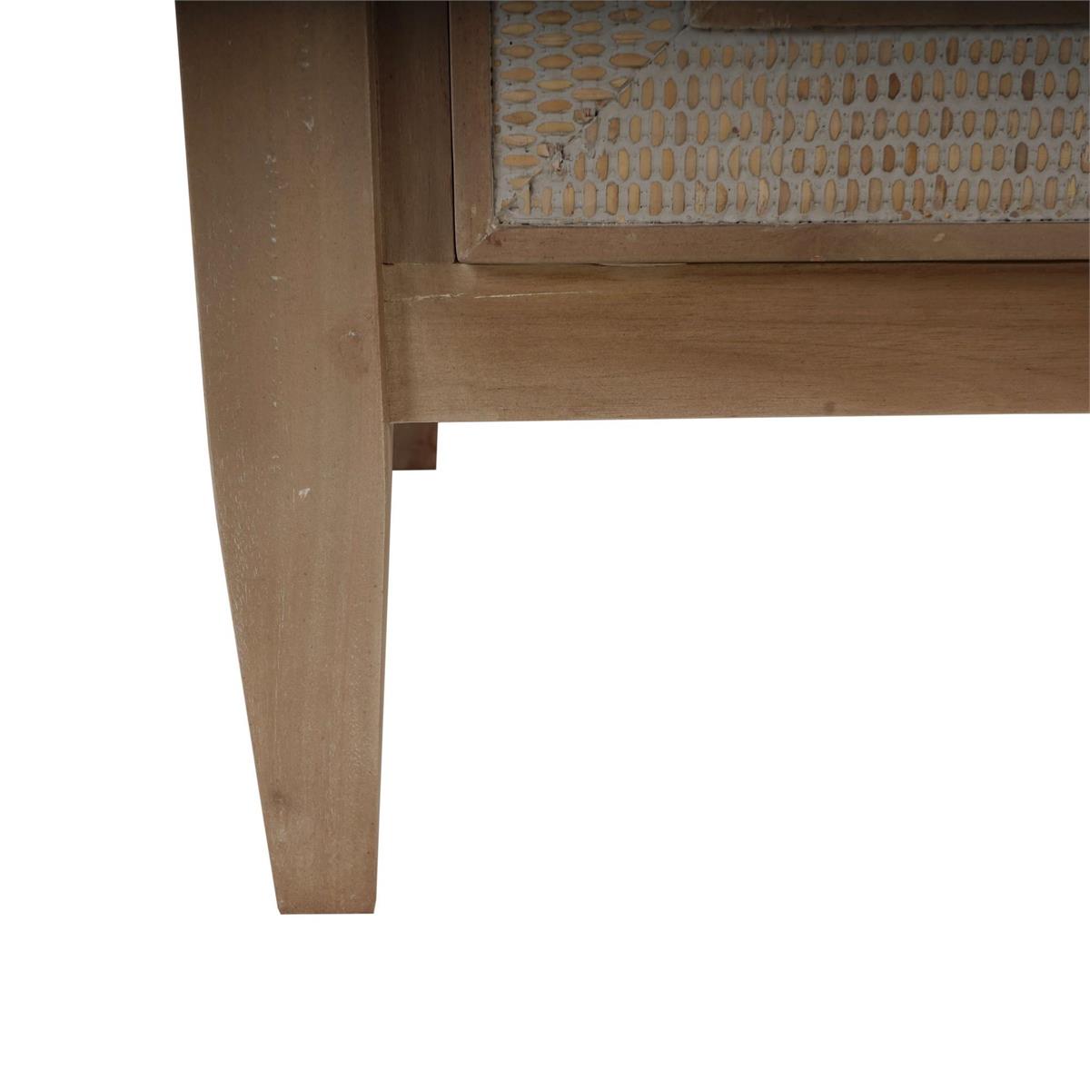 Bramble Belgravia Bedside Table — Sandbar / Rattan White