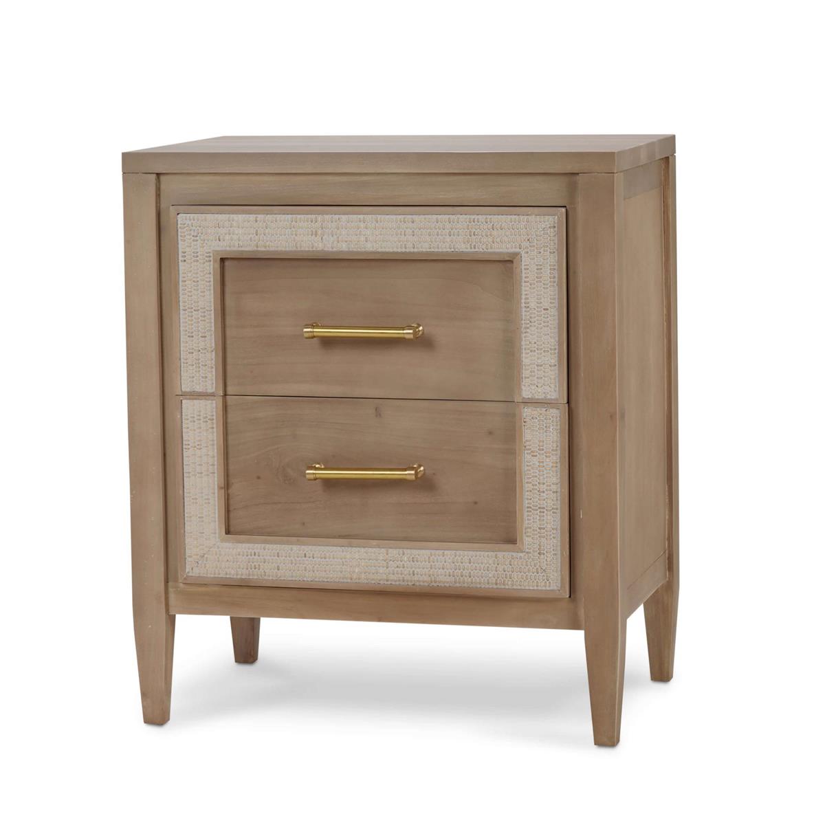 Bramble Belgravia Bedside Table — Sandbar / Rattan White