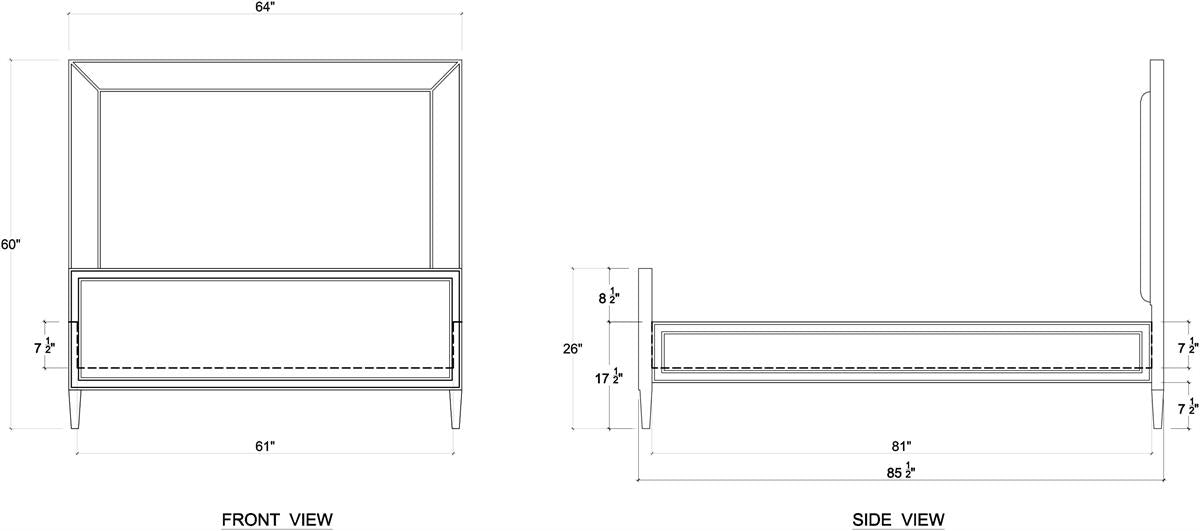 Bramble Belgravia Queen  Size Bed w/o Rattan — True White * / Arctic