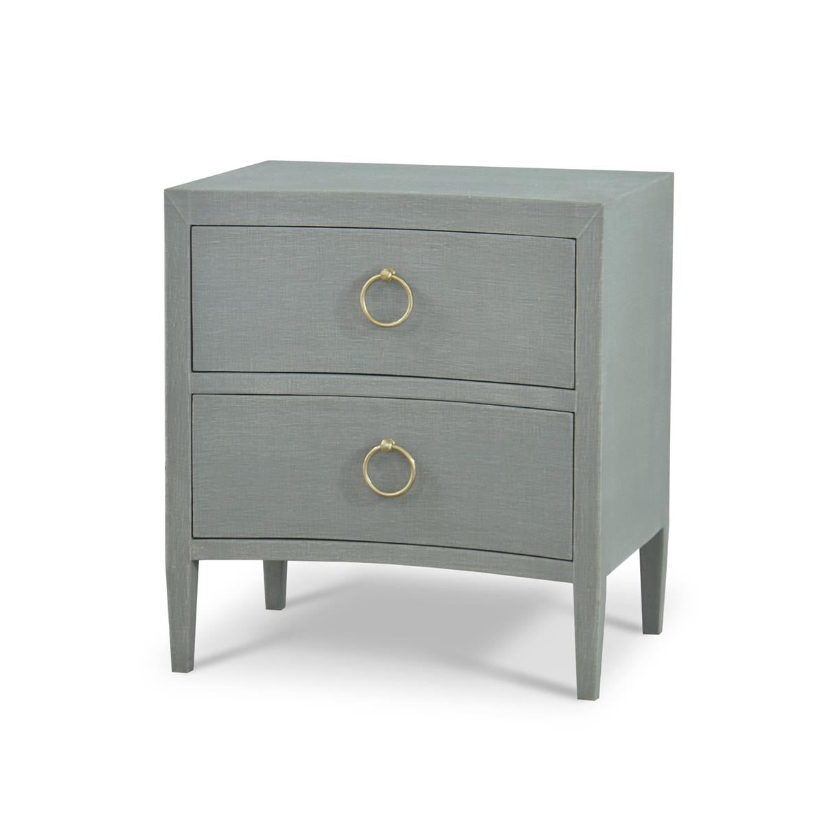 Bramble Mornington Linen Wrapped Nightstand — Linen Pale Blue * lightly sanded to give a light weathered appearance.